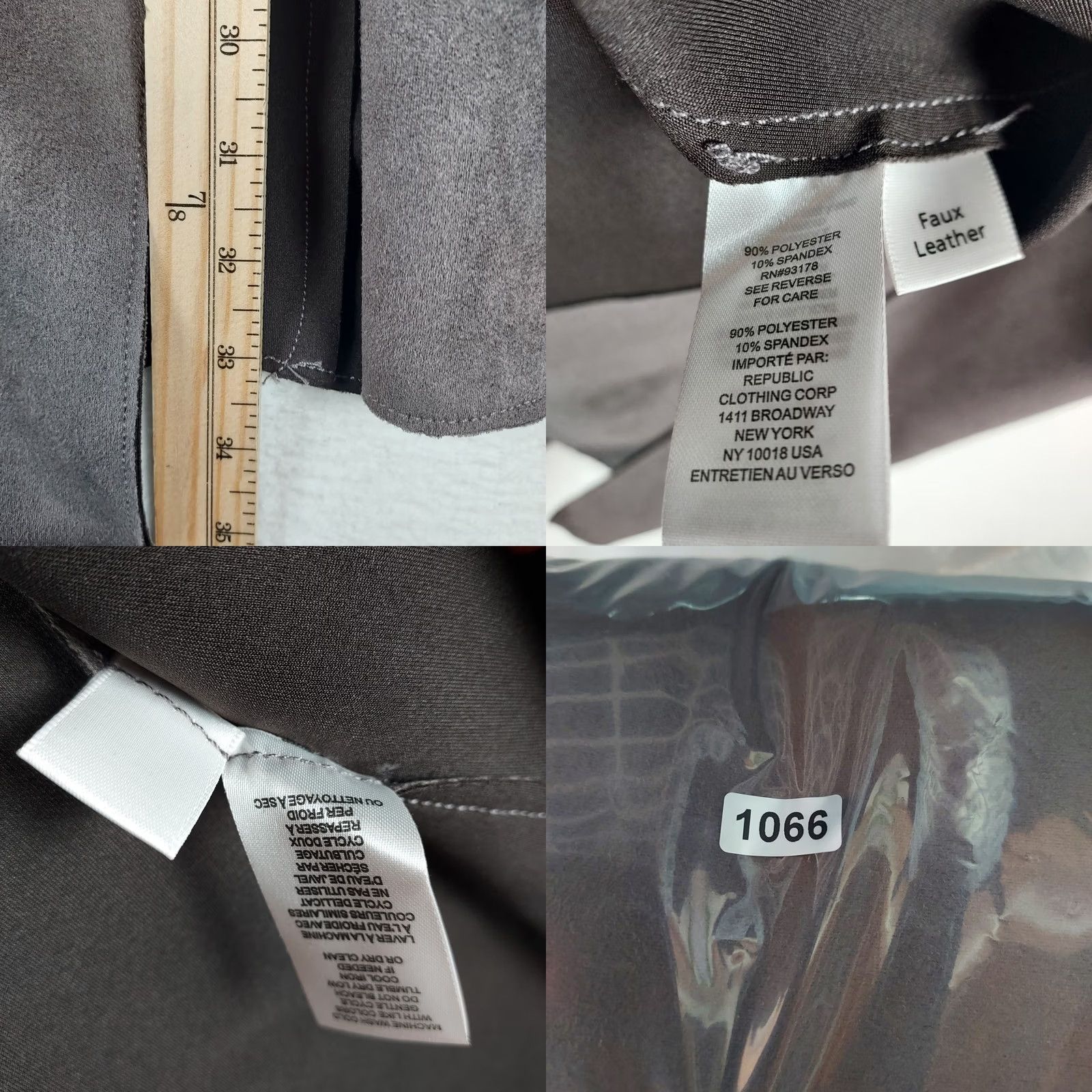 Vintage Tahari 3X Faux Leather Open Front Jacket Plus Size Topper Ash Smoke NWT Size XXL / US 16-18 / IT 52-54 - 8 Thumbnail