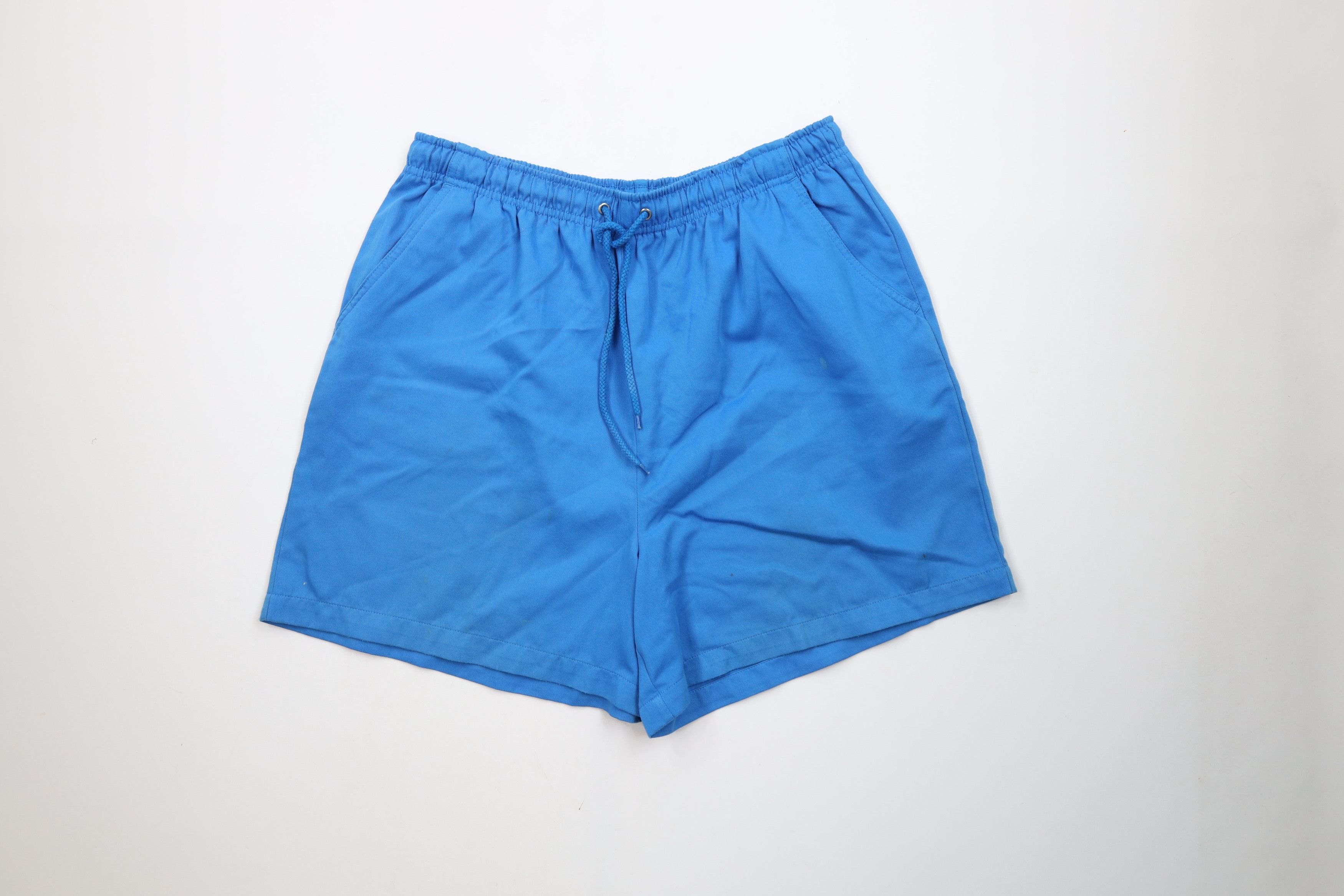 Vintage Vintage 90s Streetwear Blank Above Knee Shorts Blue Cotton Size US 36 / EU 52 - 1 Thumbnail
