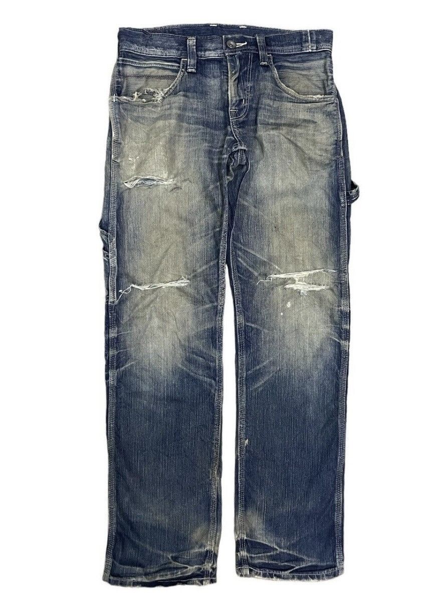 image of Archival Clothing Vintage Trashed Edwin 503 Blue Trip Rusty Jeans in Denim, Men's (Size 29)