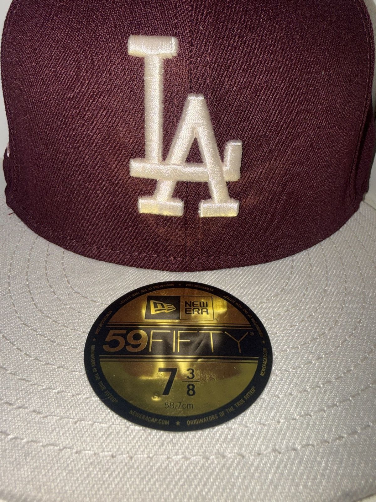 New Era LA Dodgers 100th Anniversary FITTED 7 3/8 (Red velvet) Size ONE SIZE - 1 Thumbnail