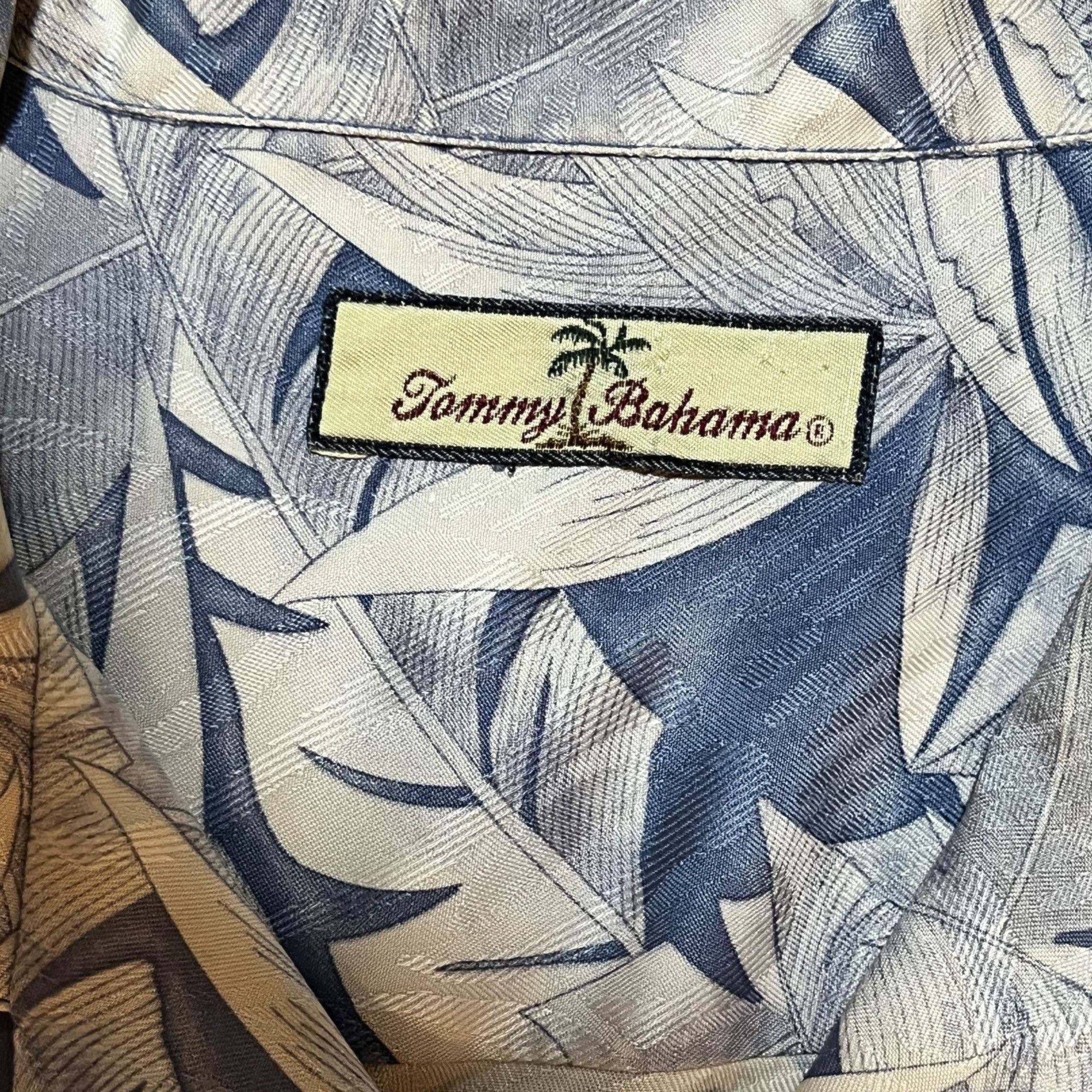 Tommy Bahama Tommy Bahama Hawaiian Blue Shirt Large Tropical Linen Blend Size US L / EU 52-54 / 3 - 4 Thumbnail