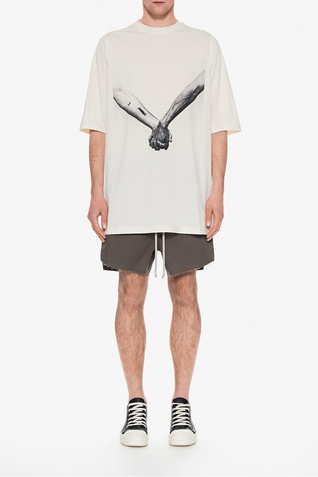 Rick Owens Last Rick Owens Organic Cotton Hands Print Jumbo T-shirt Size US XXL / EU 58 / 5 - 4 Thumbnail
