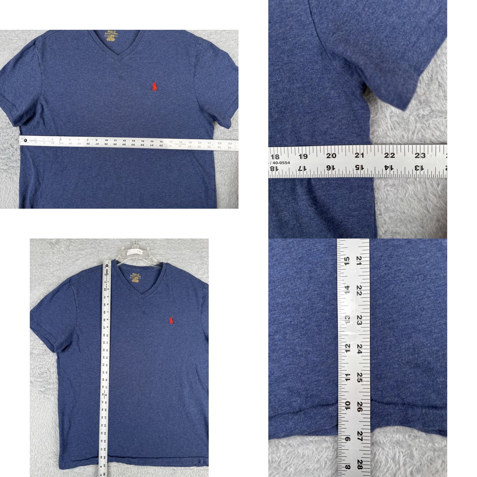 Ralph Lauren Polo Ralph Lauren Shirt Men L Blue Short Sleeve V-Neck Cotton Pony - Ralph Lauren - T-Shirt - Casual Sportswear Size US L / EU 52-54 / 3 - 8 Thumbnail