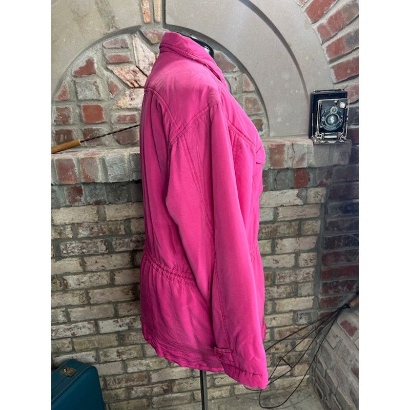 Vintage Bushwacker Coat Pink barbiecore hot pink 100% silk Size S / US 4 / IT 40 - 11 Thumbnail