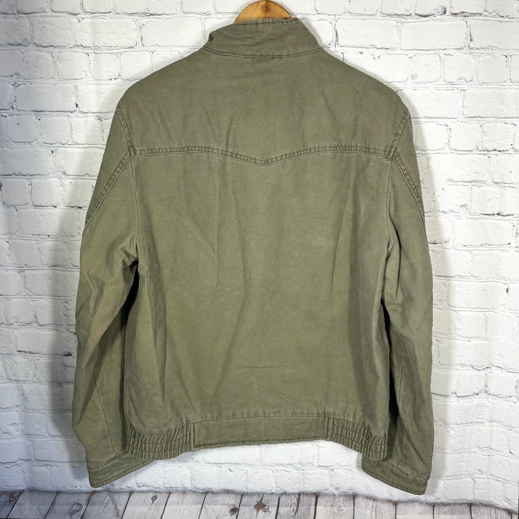 Levi's Levi's Mens Canvas Bomber Jacket Small Olive Green Full Zip Mock Neck Size US S / EU 44-46 / 1 - 6 Thumbnail