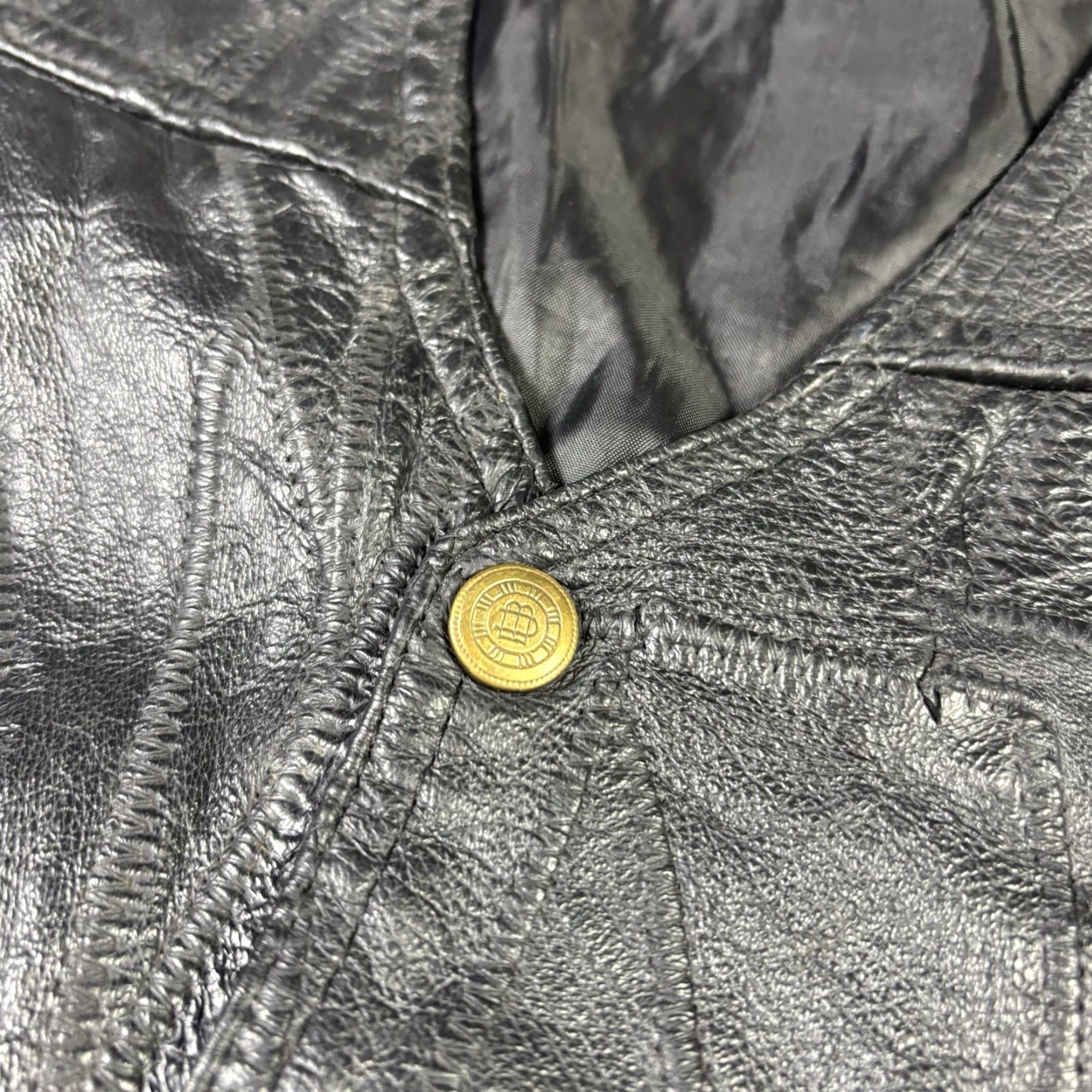 Vintage VINTAGE Leather Vest Womens Medium Biker 90s Grunge Goth Vest Leather Black Short Zip Womens Accessories Size M / US 6-8 / IT 42-44 - 3 Thumbnail