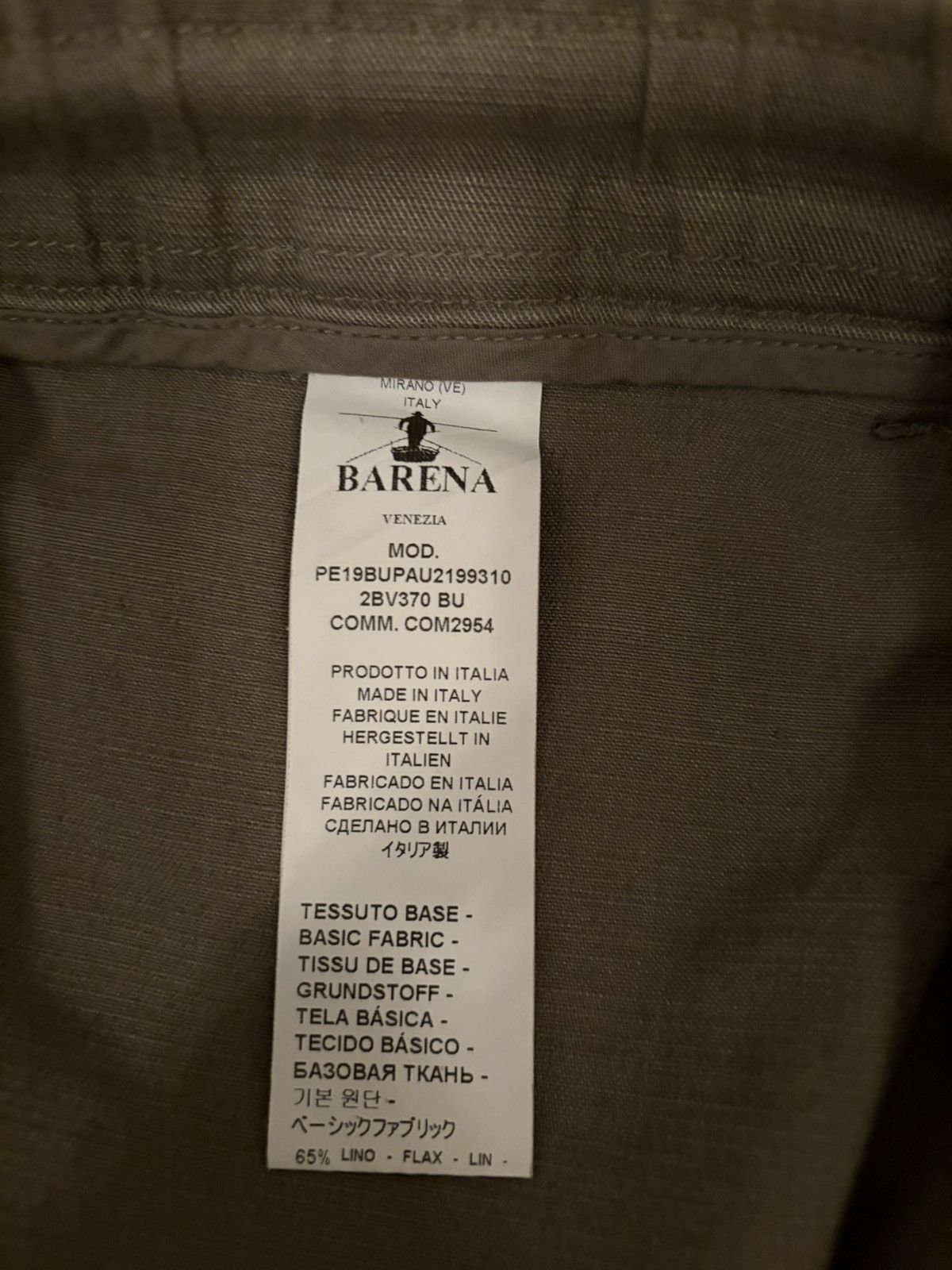 Barena Venezia Linen Cotton Blend, Tapered Fit, Dropped Crotch Size US 32 / EU 48 - 4 Thumbnail