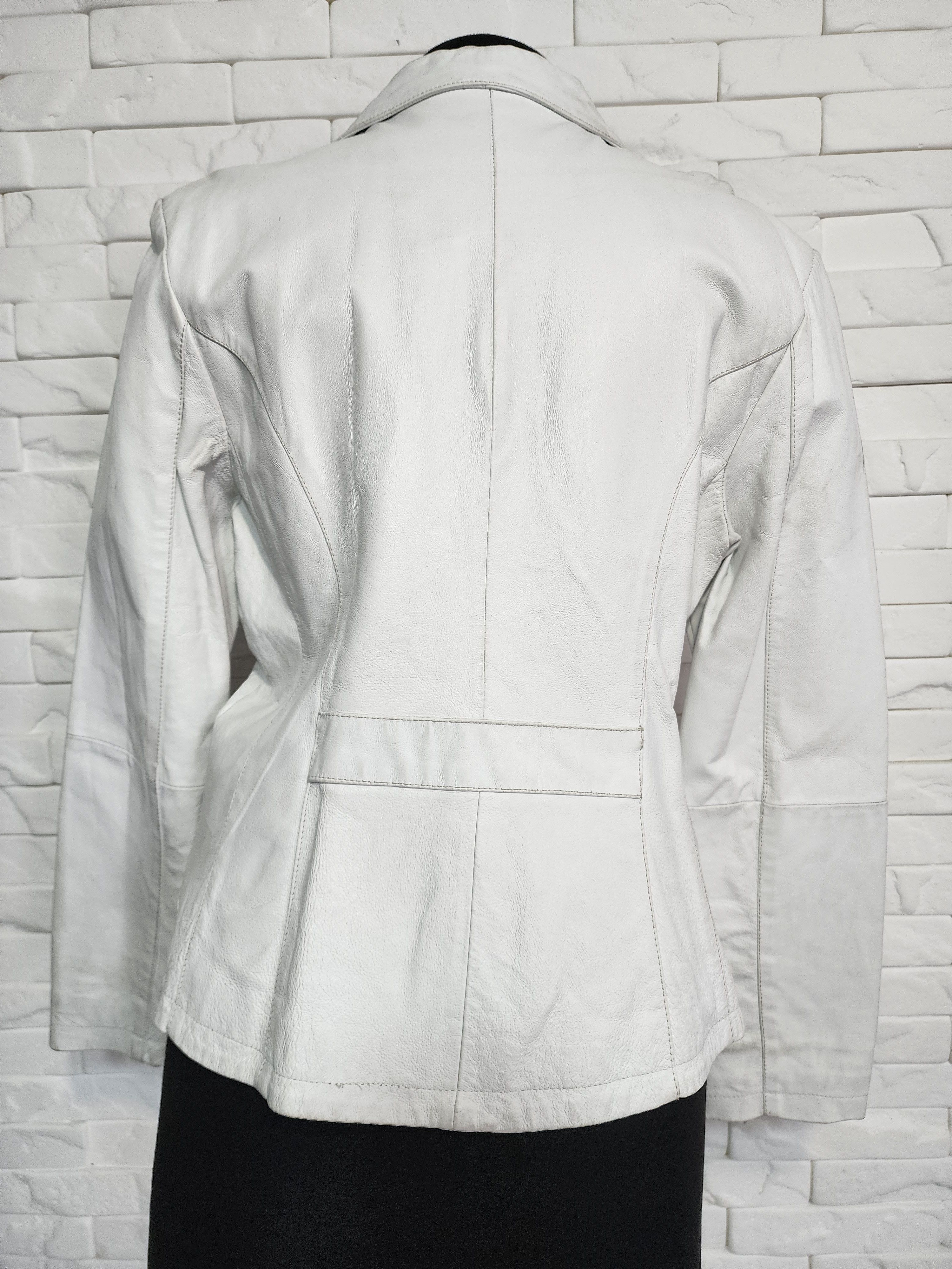 Genuine Leather White Leather Jacket. Women's Outwear Size M / US 6-8 / IT 42-44 - 4 Thumbnail