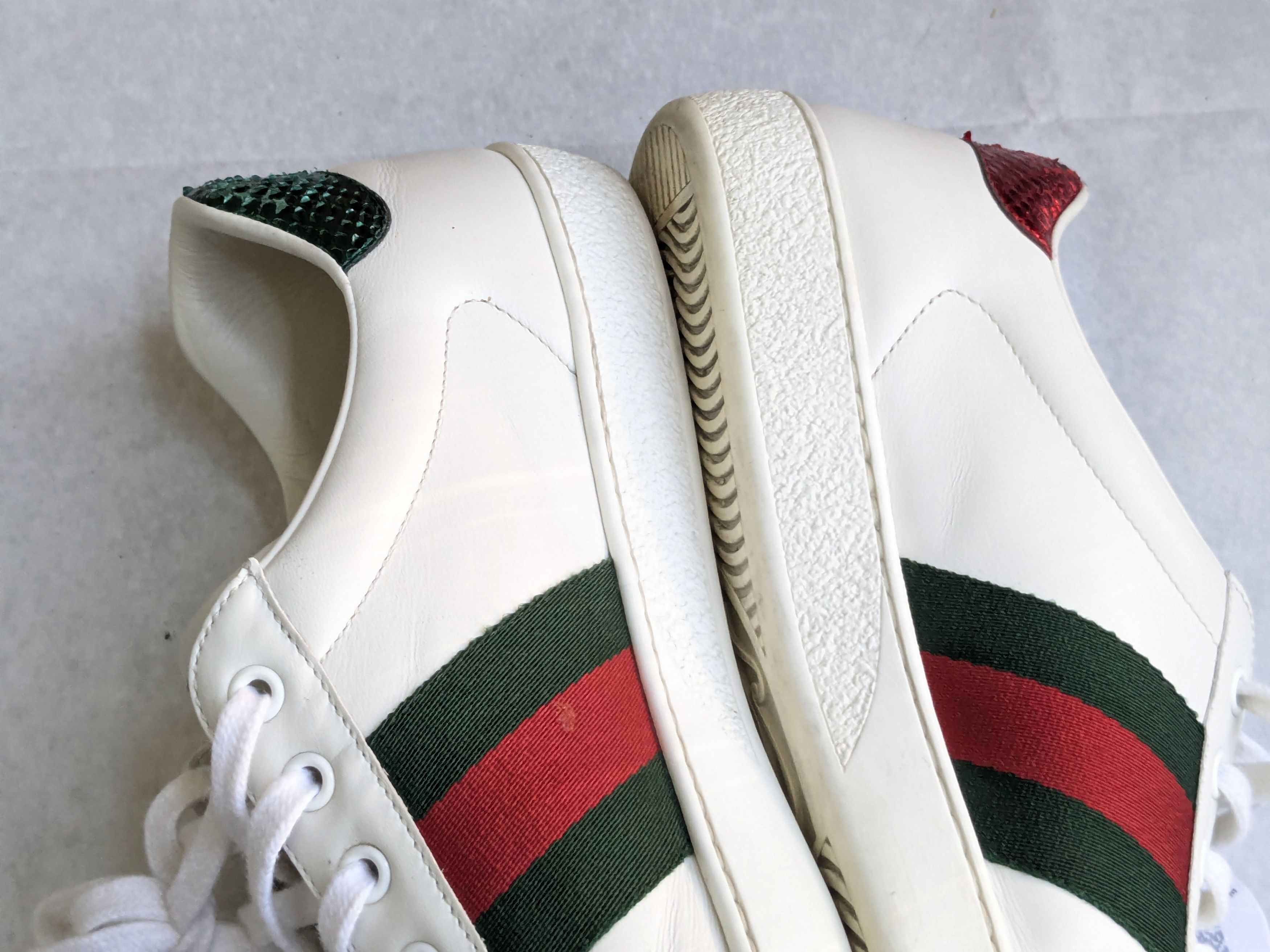 Gucci Gucci Ace Sneakers Snake 10 White Low Tops Leather Size US 10 / EU 43 - 13 Thumbnail