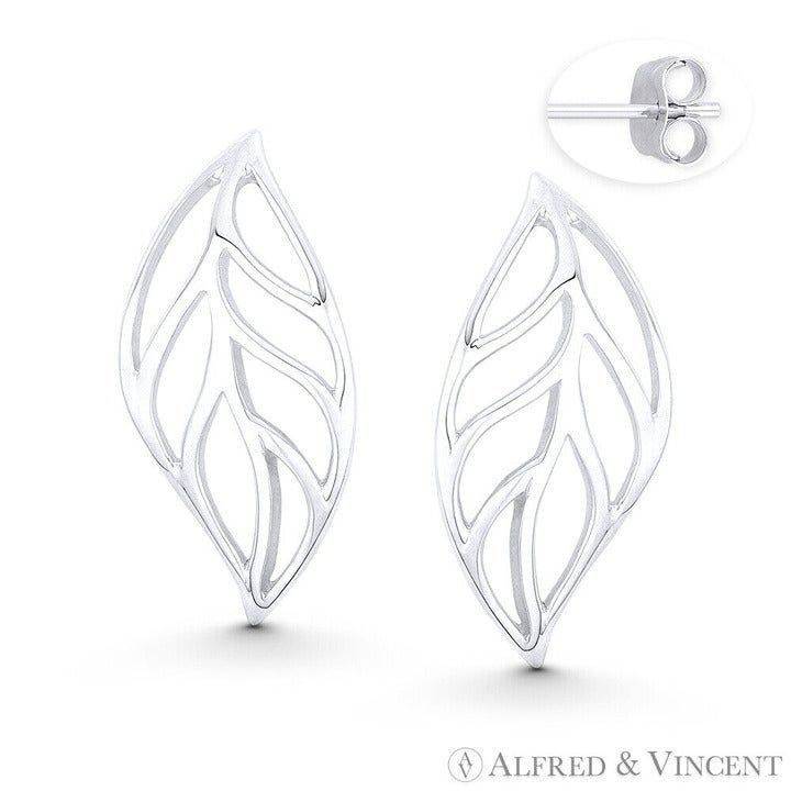 Other Polished Open-Design Leaf Charm Drop Earrings w/ Pushback Size ONE SIZE - 1 Preview