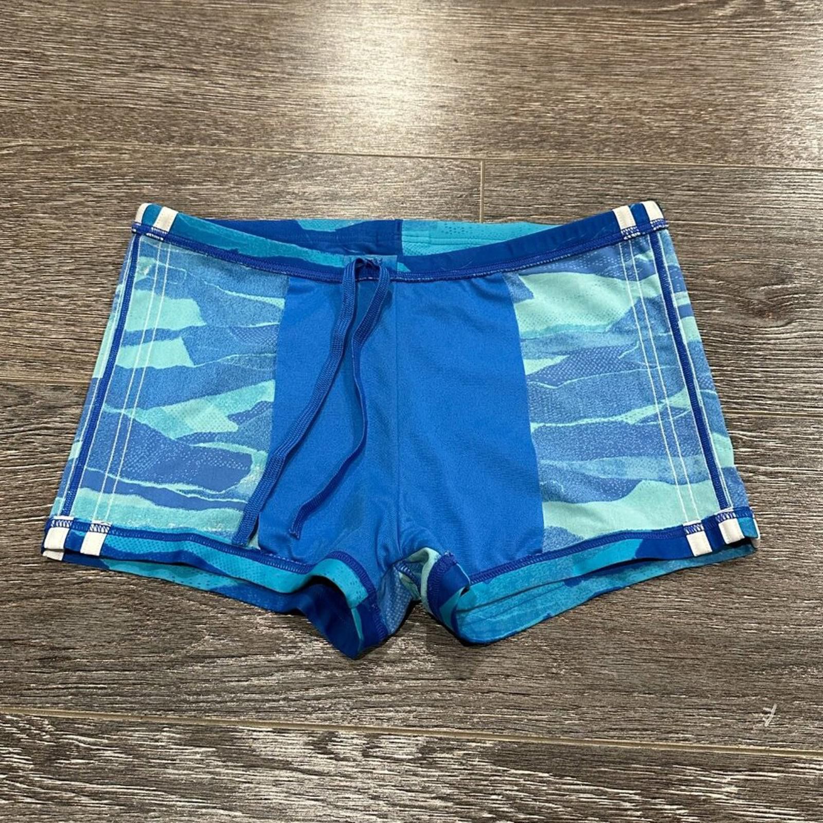 Adidas Adidas Men’s Swim Brief Shorts – Blue Camo – Fits S/M Size US 32 / EU 48 - 6 Thumbnail