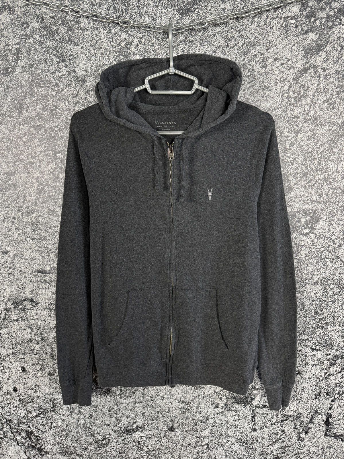 Allsaints Men’s Allsaints Brace Hoody Full Zip Gray Luxury Size M Size US M / EU 48-50 / 2 - 1 Thumbnail