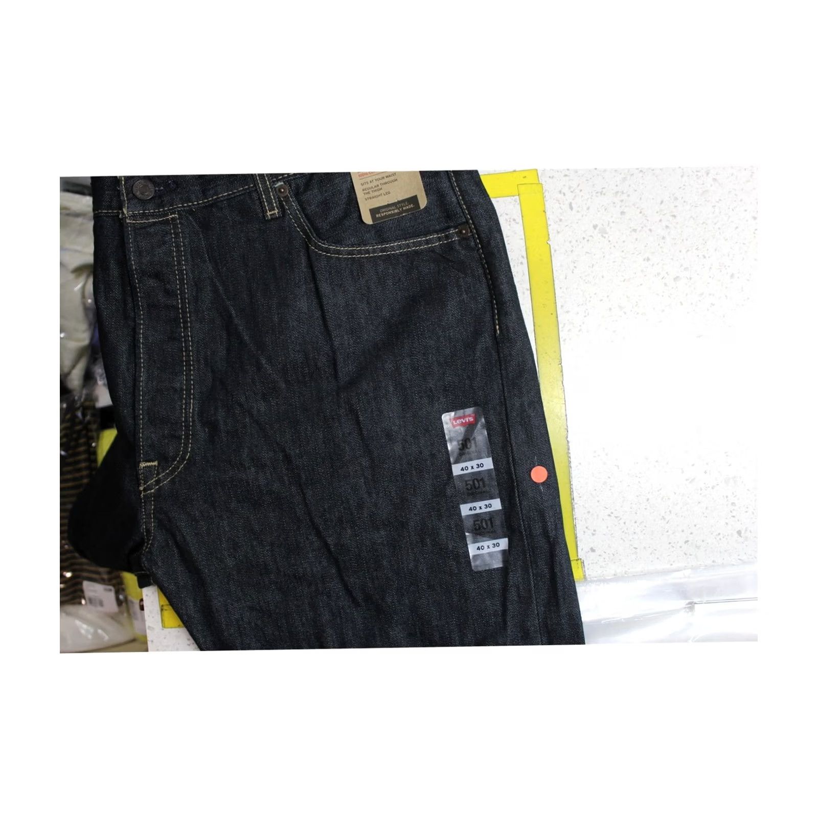 Levi's Levi's Mens Original 501 Regular Straight Leg Jeans darkblue 40 Size US 40 / EU 56 - 4 Thumbnail