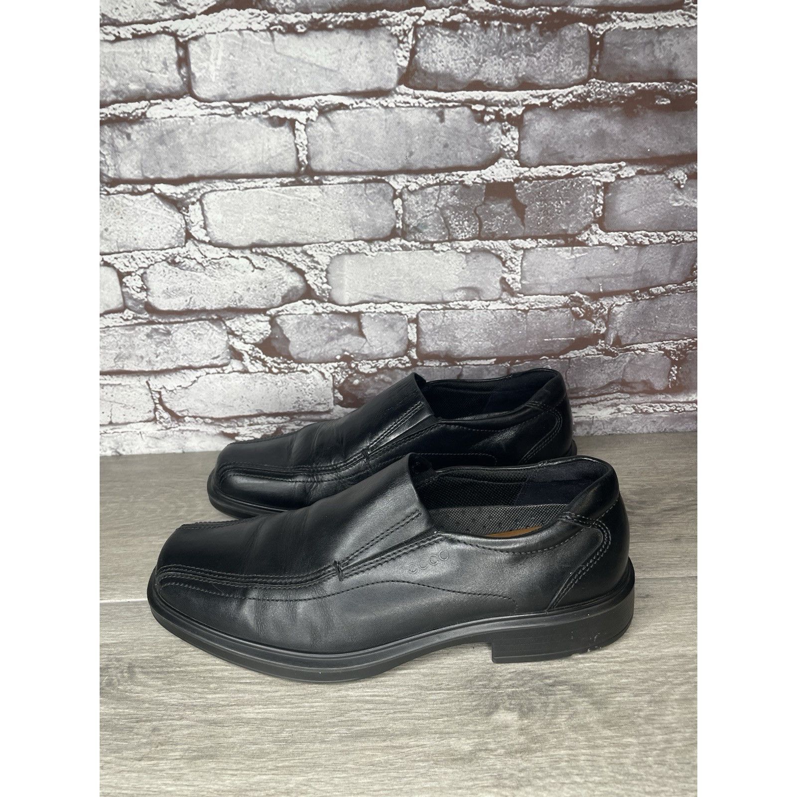 Ecco Ecco Black Leather Apron Toe Slip On Casual Loafers Shoes Me Size US 10 / EU 43 - 15 Thumbnail