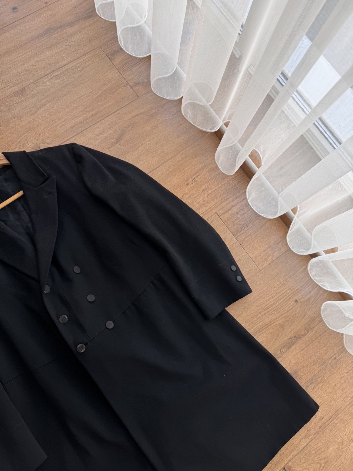 Vintage Vintage Black Frock Coat Elegance 50s Double-Breasted Jacket Size US M / EU 48-50 / 2 - 4 Thumbnail