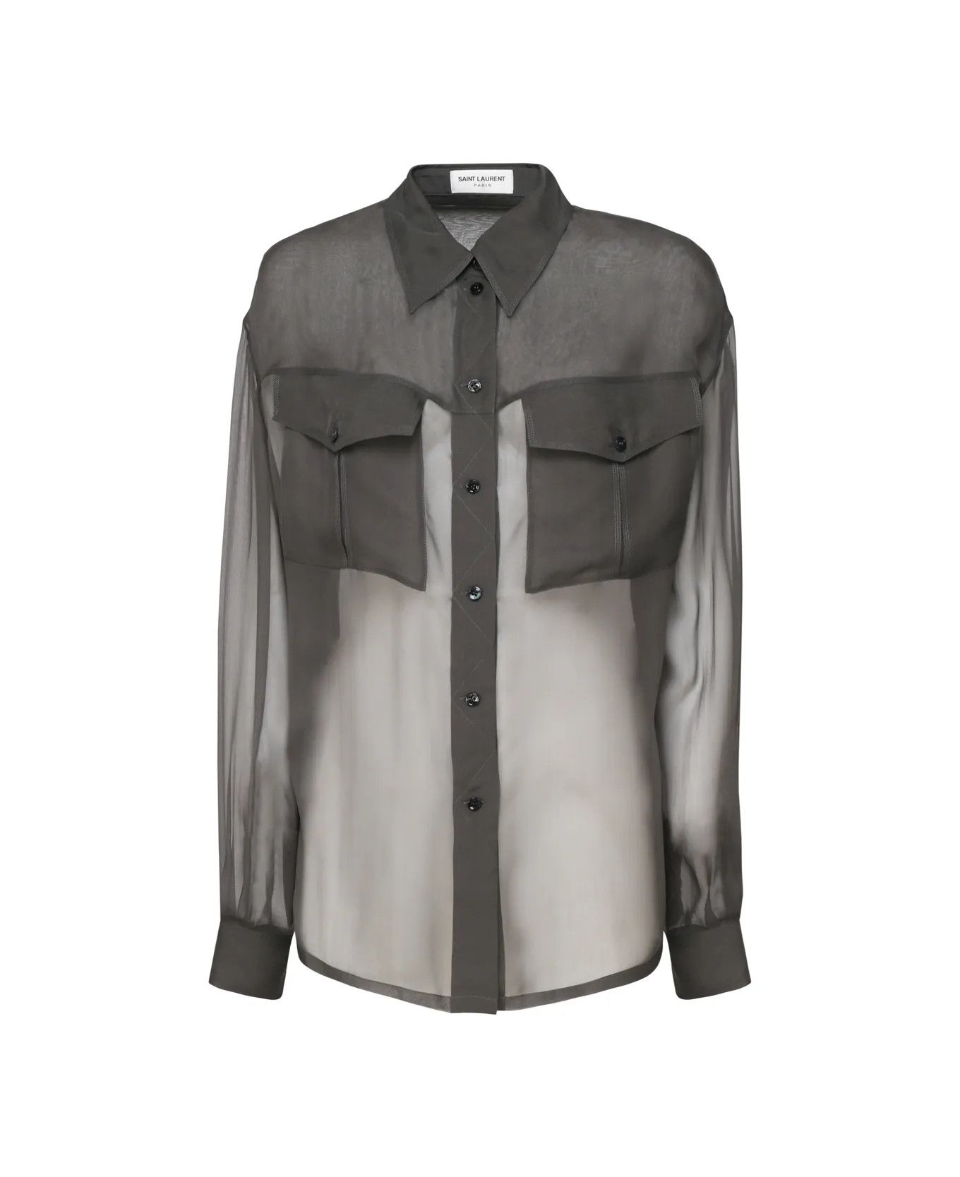 Saint Laurent Paris o1b1hav110525 788262 Chemise Mousseline Legere Shirt Size XS / US 0-2 / IT 36-38 - 2 Thumbnail