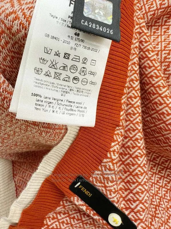 Fendi Fendi Orange Wool Long Sleeve Knit Sweater . Size US XS / EU 42 / 0 - 7 Thumbnail