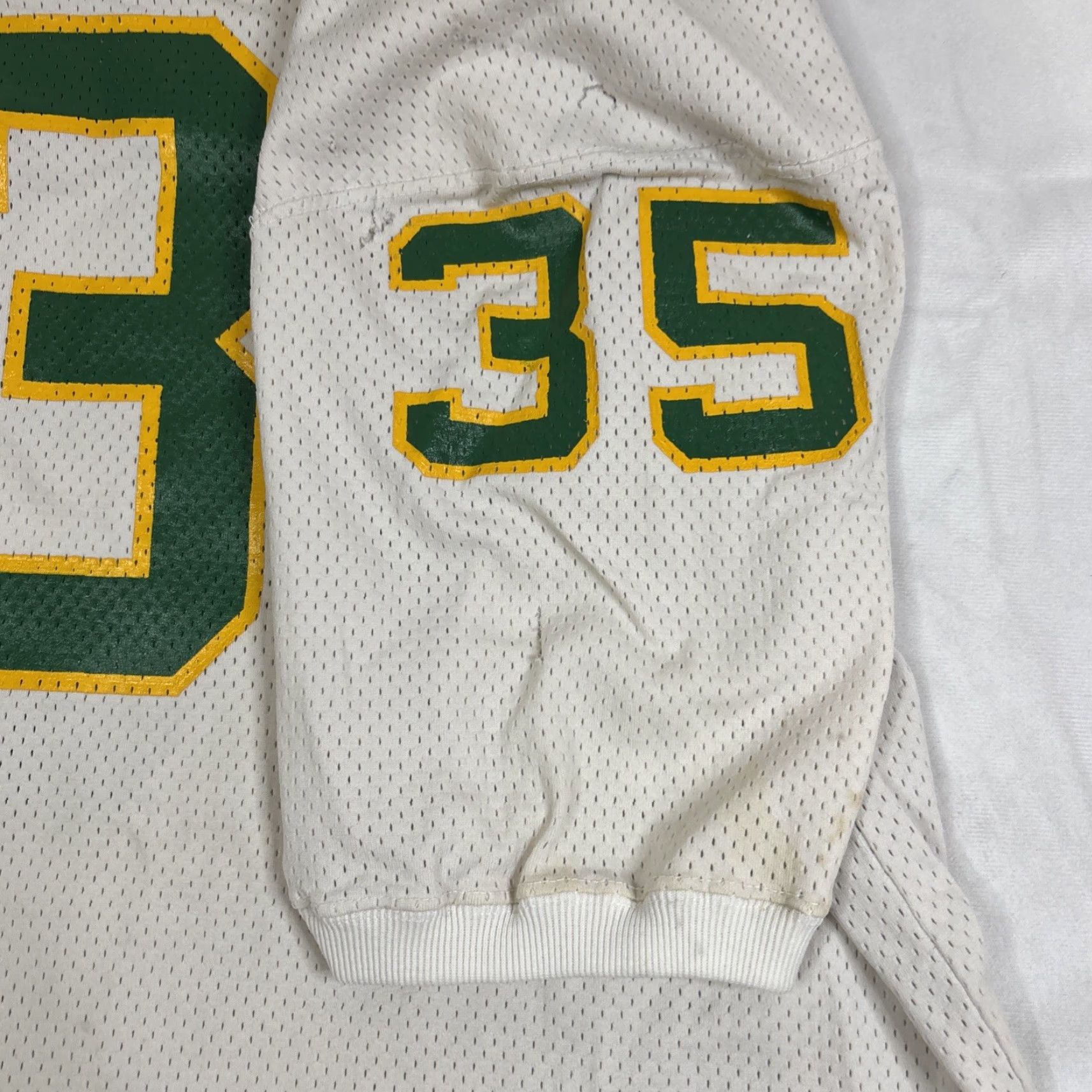 Vintage VINTAGE Ripon Athletic Football Jersey Men XL White #35 Player Style Sleeves Size US XL / EU 56 / 4 - 5 Thumbnail