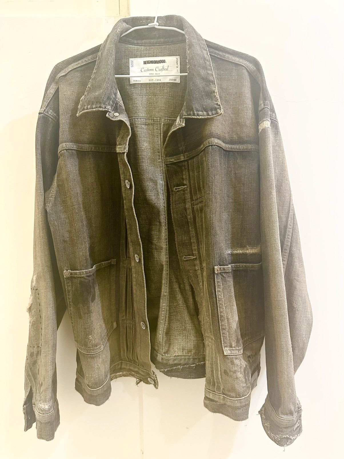 Neighborhood Neighborhood 25SS Destroyed Denim Jacket - Size XL Size US XL / EU 56 / 4 - 1 Thumbnail