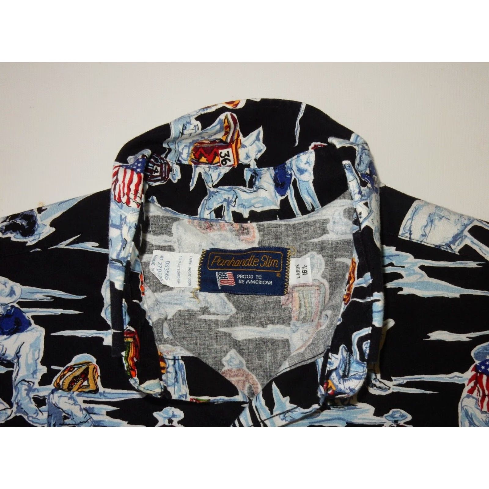 Vintage VINTAGE Panhandle Slim Men's Cowboy Shirt Short Sleeve Size Large Black Rodeo 80s Size US L / EU 52-54 / 3 - 4 Thumbnail