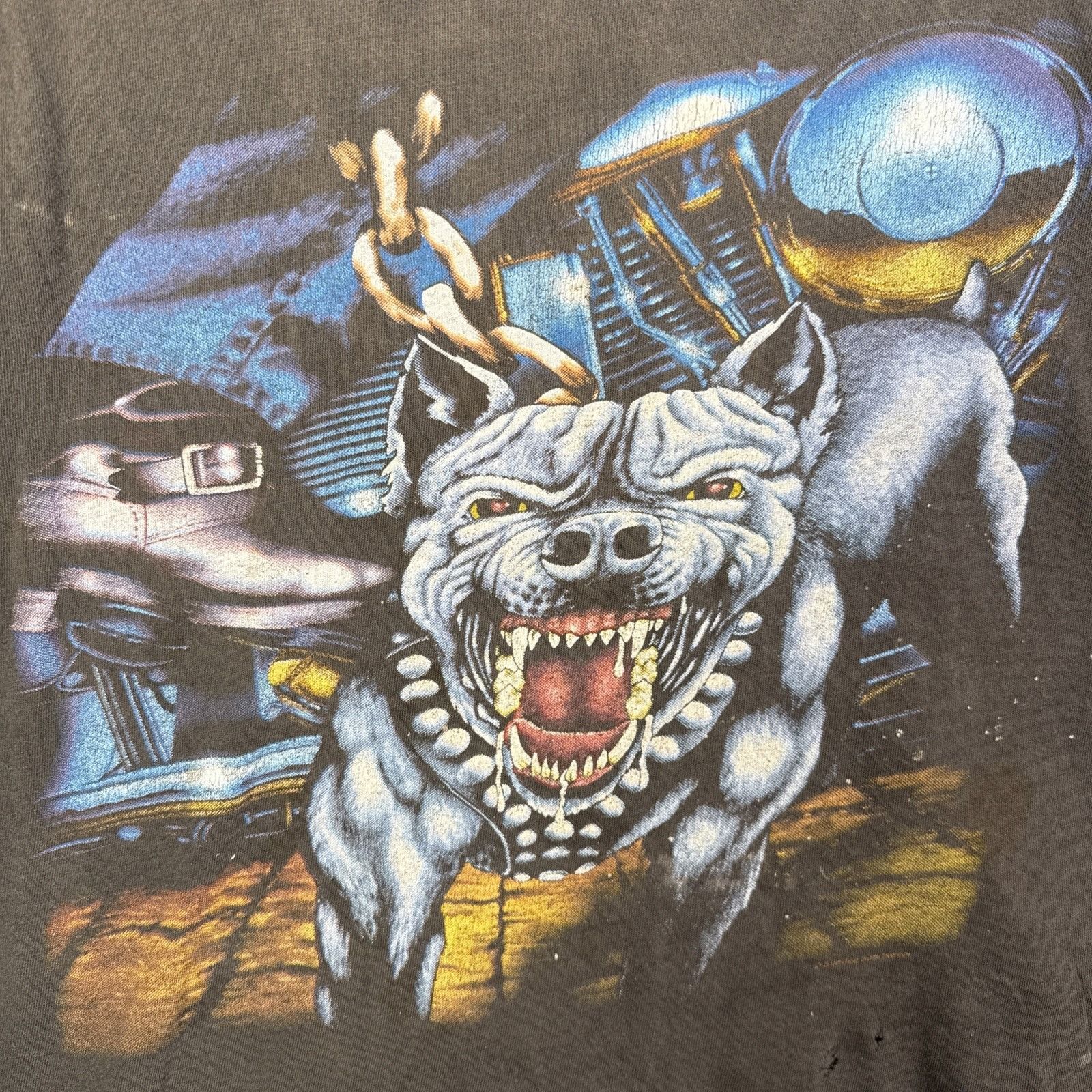 Harley Davidson Vintage American Thunder Shirt Mens XL Black 90s Pit Bull Size US XL / EU 56 / 4 - 2 Thumbnail