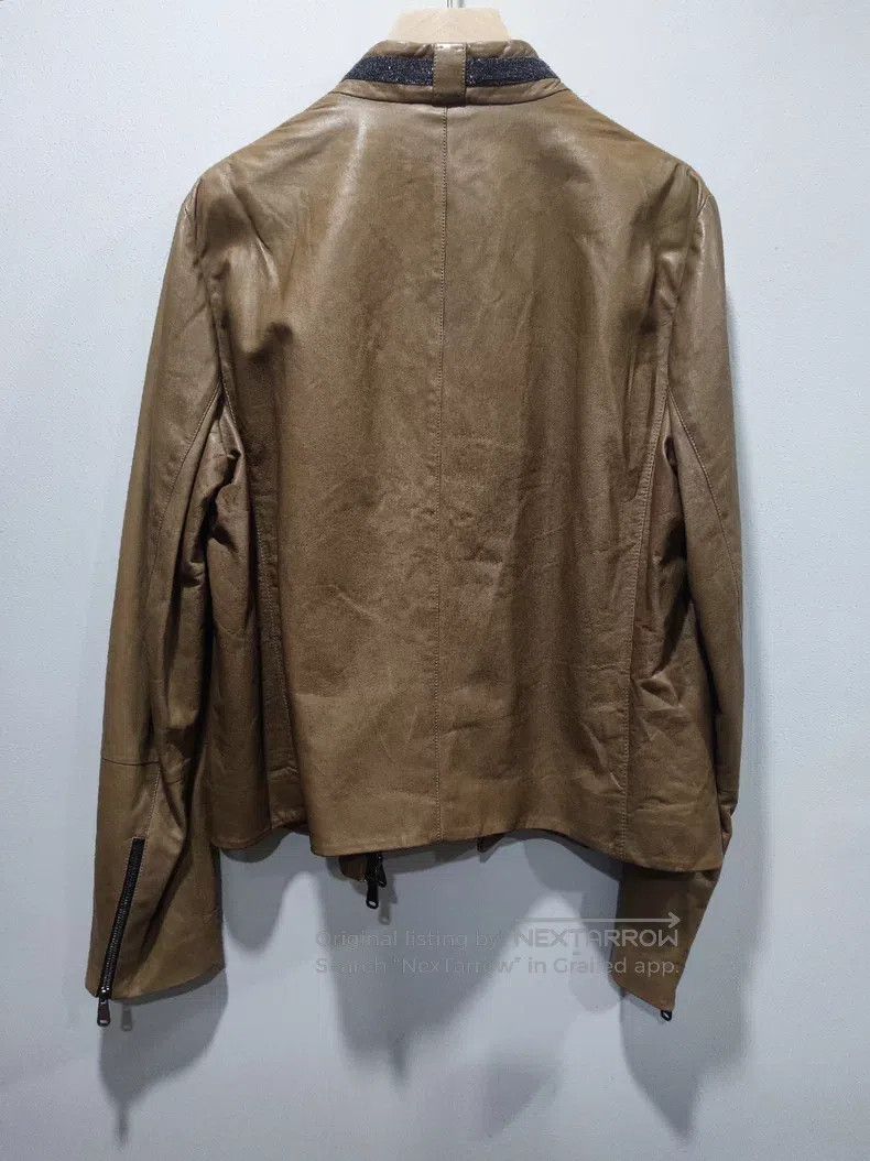 Brunello Cucinelli Brunello Cucinelli Leather sequin jacket, silk lining Size M / US 6-8 / IT 42-44 - 2 Thumbnail