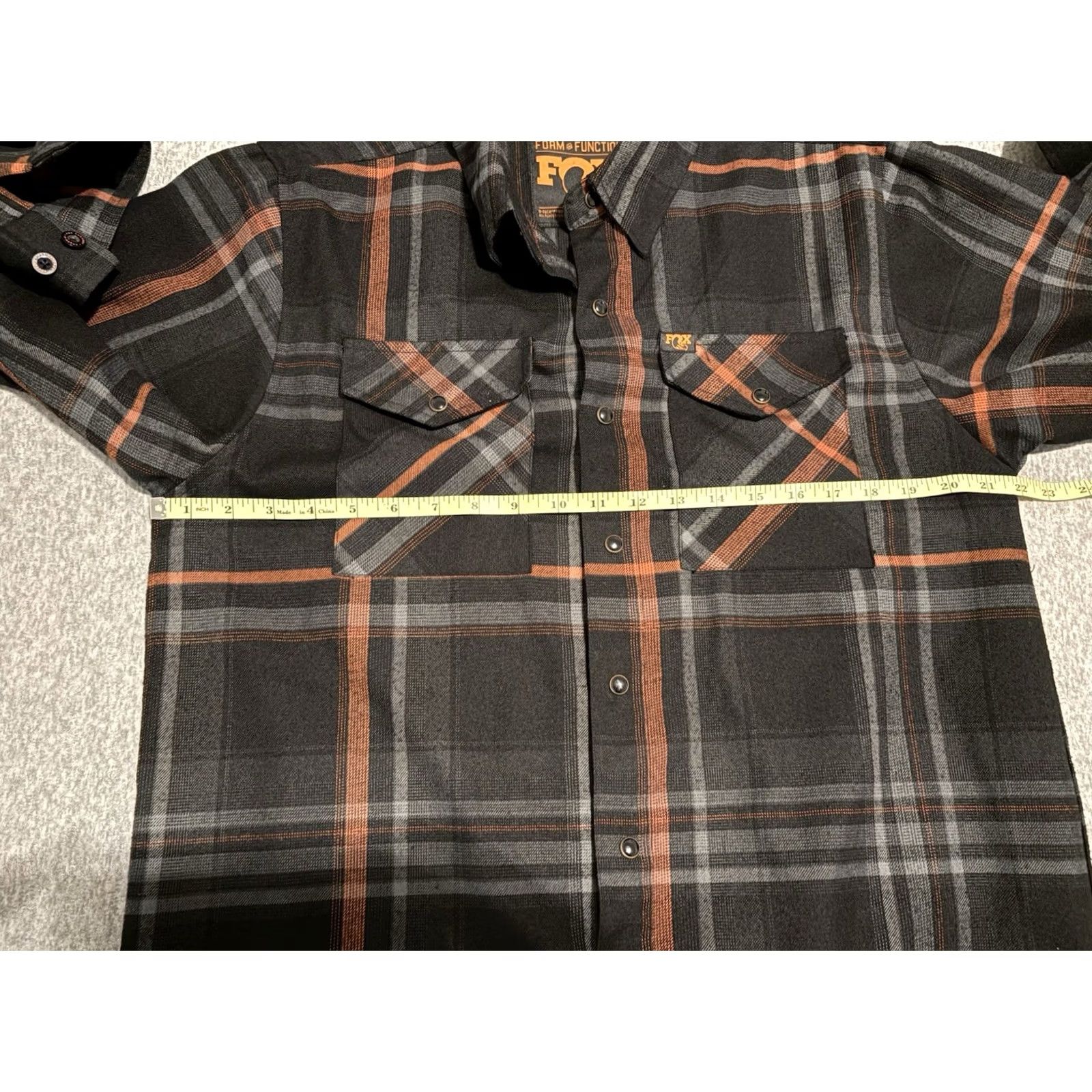 Vintage Dixxon Fox Racing Plaid Flannel Shirt Long Sleeve Snap Mens Medium Black Orange Size US M / EU 48-50 / 2 - 5 Thumbnail