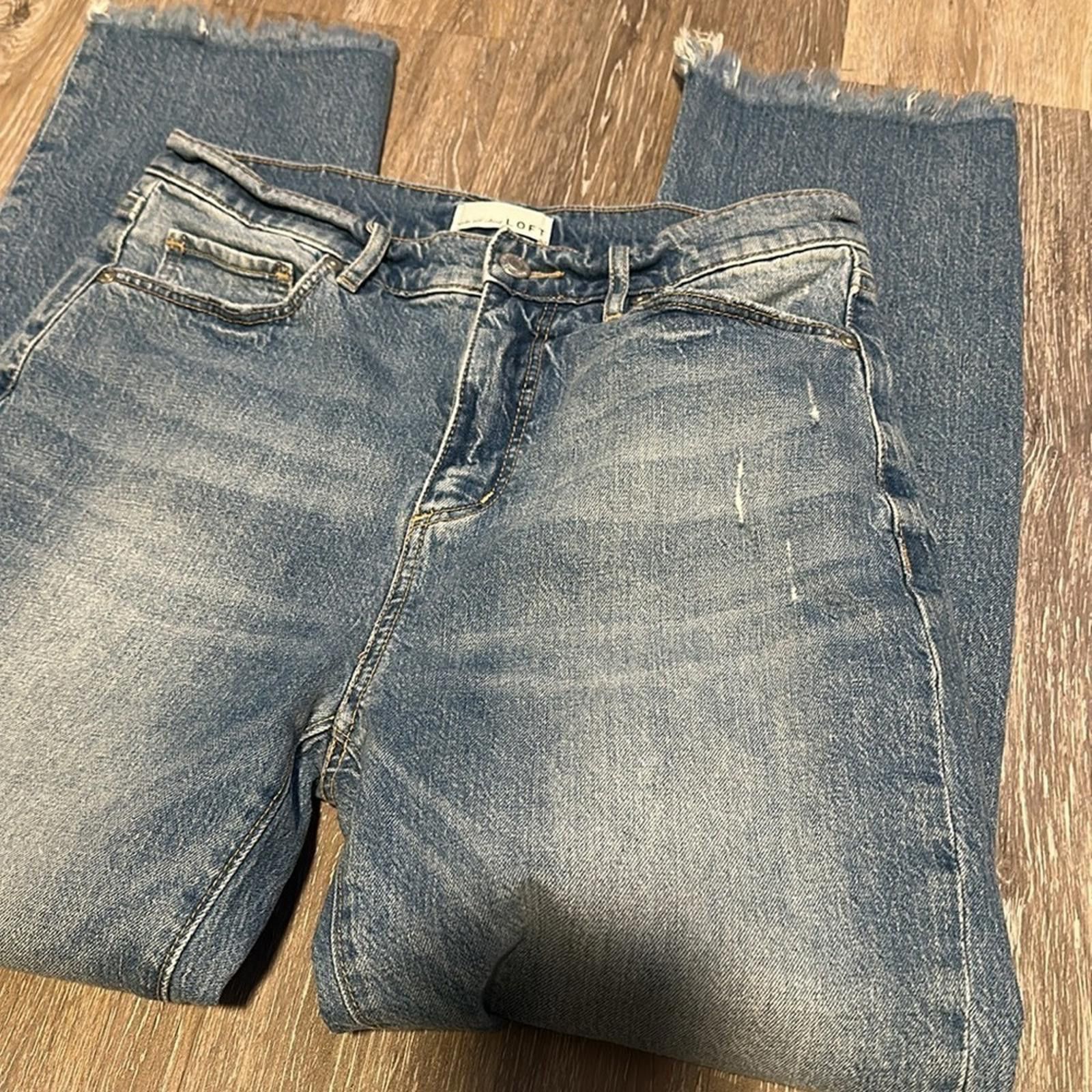 Other LOFT 26/2 jeans The Straight Crop Whisker Light Blue Denim Size 26" / US 2 / IT 38 - 9 Thumbnail