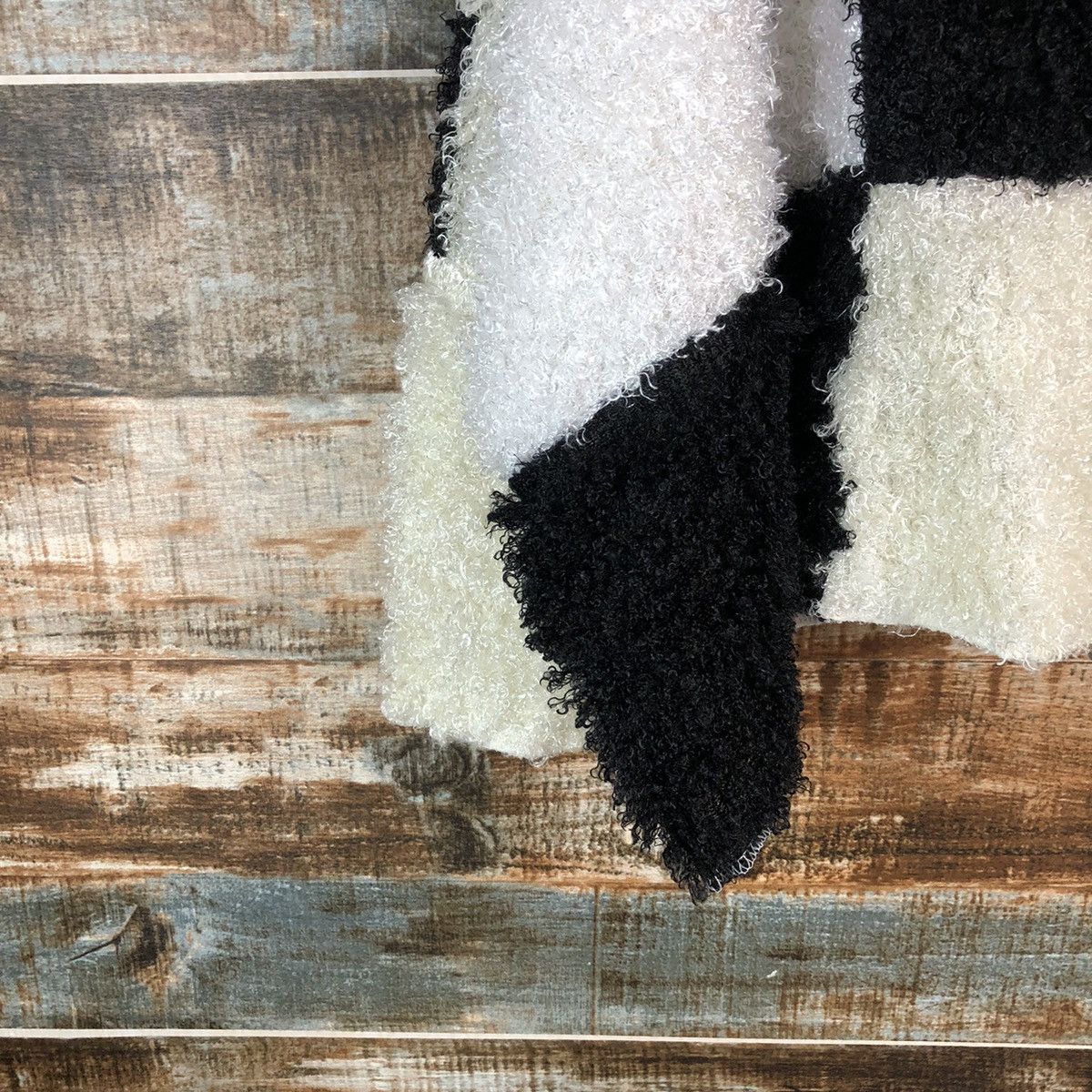 Homespun Knitwear Japan vintage patchwork fur shaggy Knitwear #A2297 Size L / US 10 / IT 46 - 7 Thumbnail