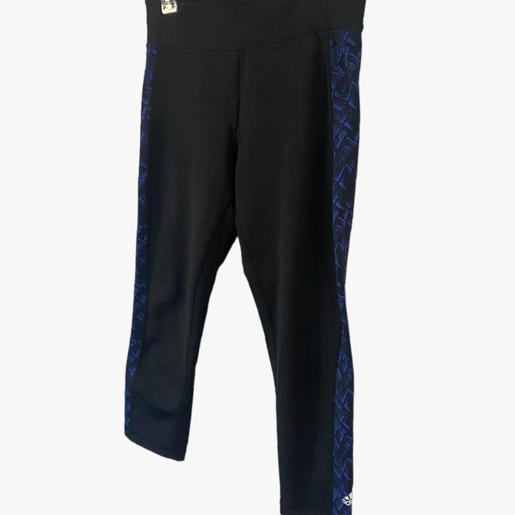 Adidas Adidas Climalite Womens Medium Black Leggings Stretch Yoga 3/4 Mid-Rise Cropped Size 32" / US 10 / IT 46 - 2 Thumbnail