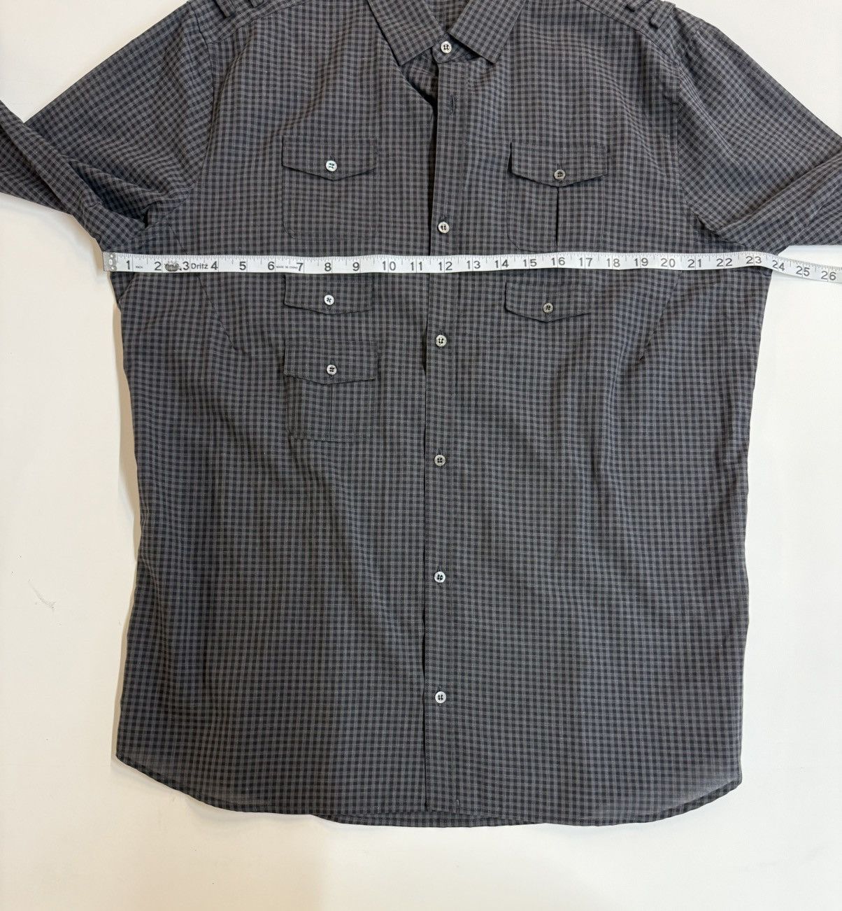Neil Barrett NEIL BARRETT Military Utility Shirt-Dark Charcoal Gingham XL Size US XL / EU 56 / 4 - 20 Thumbnail