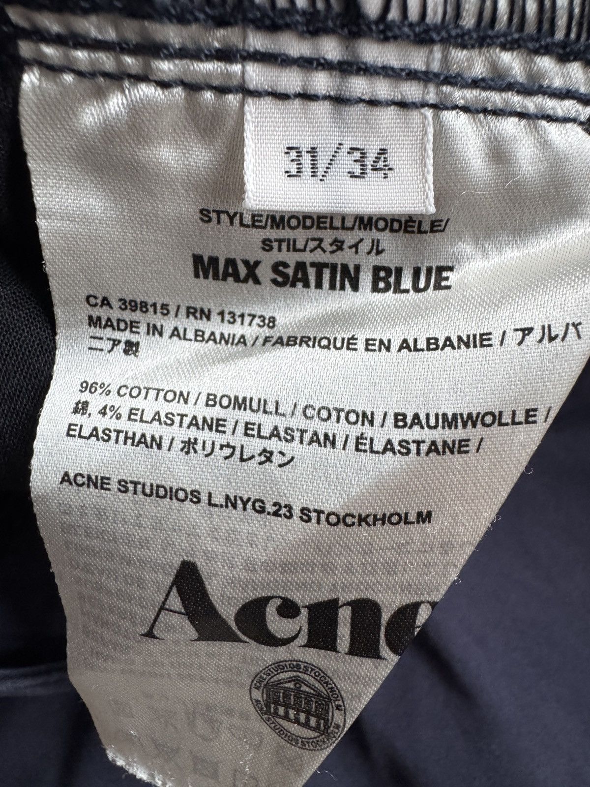 Acne Studios Acne studios max satin trousers 31 Size US 31 - 4 Thumbnail