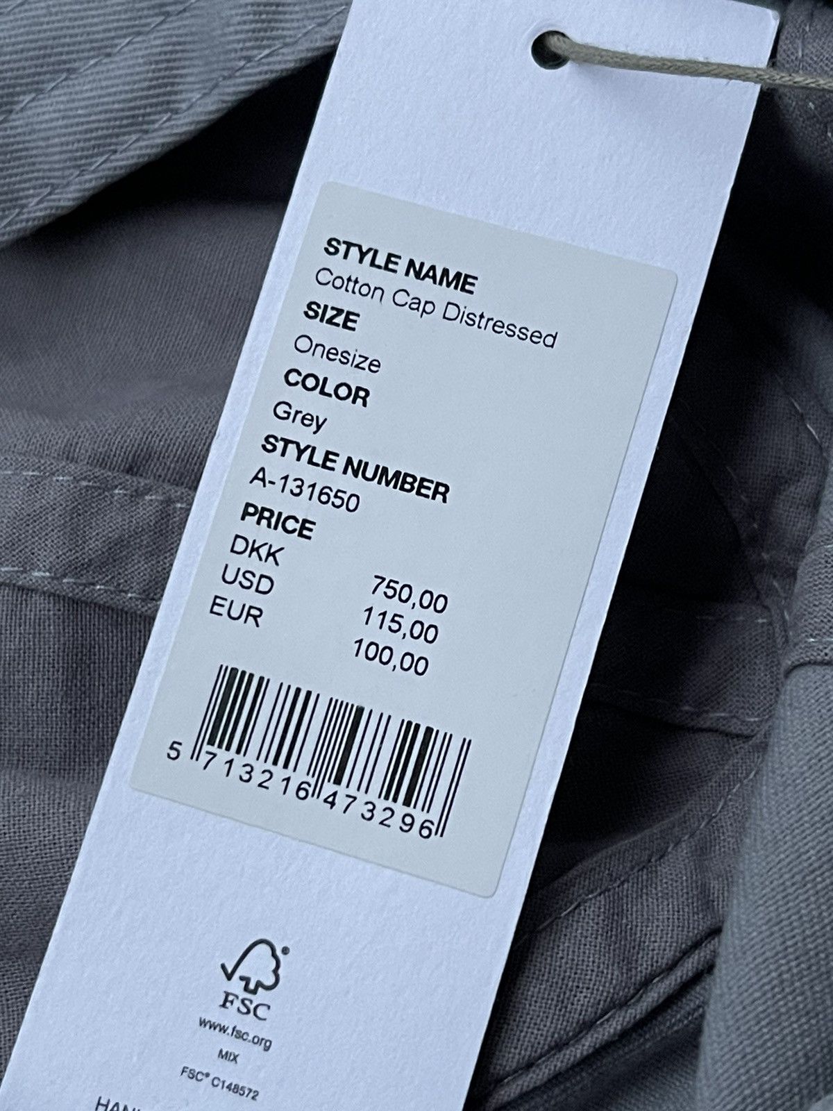 Han Kjobenhavn !DS! SS23 Han Kjobenhavn Logo Distressed Grey Cap Size ONE SIZE - 8 Thumbnail
