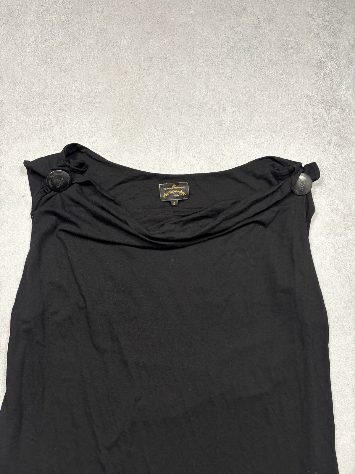 Vivienne Westwood Vivienne Westwood Anglomania Black Draped Button Dress Italy Size S / US 4 / IT 40 - 4 Thumbnail