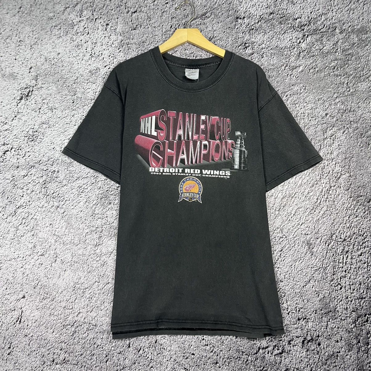Gildan × NHL × Vintage 🌚VINTAGE🌚 NHL Stanley Cup Champion 2002 hockey Merch T-Shirt Size US L / EU 52-54 / 3 - 1 Thumbnail