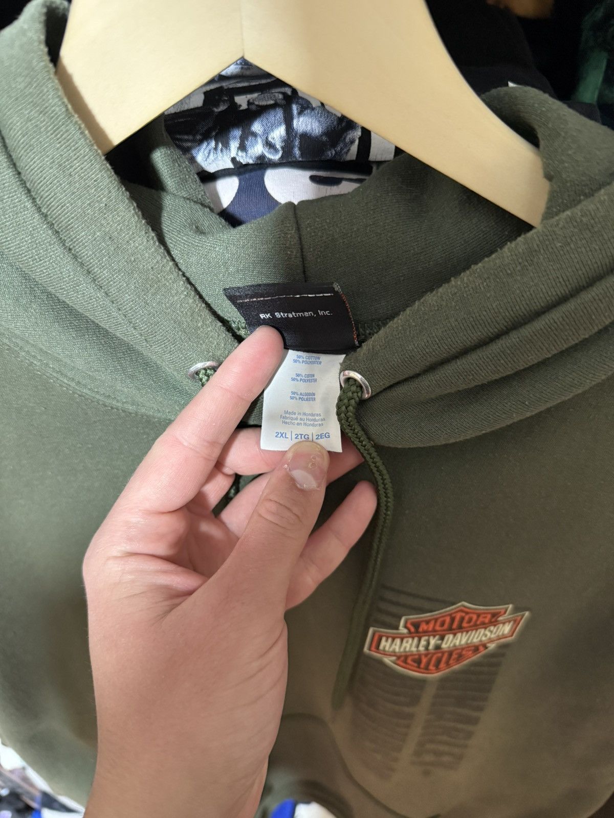 Harley Davidson Vintage 2009 Harley Davidson Aargau Bikers Khaki Hoodie Y2K Size US XXL / EU 58 / 5 - 9 Thumbnail