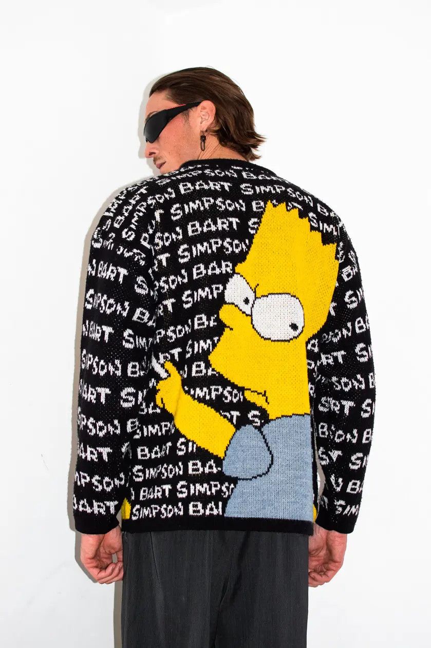 Designer × The Simpsons × Vintage Vintage 90s Bart Simpson all over graphic knitted sweater Size US L / EU 52-54 / 3 - 4 Thumbnail