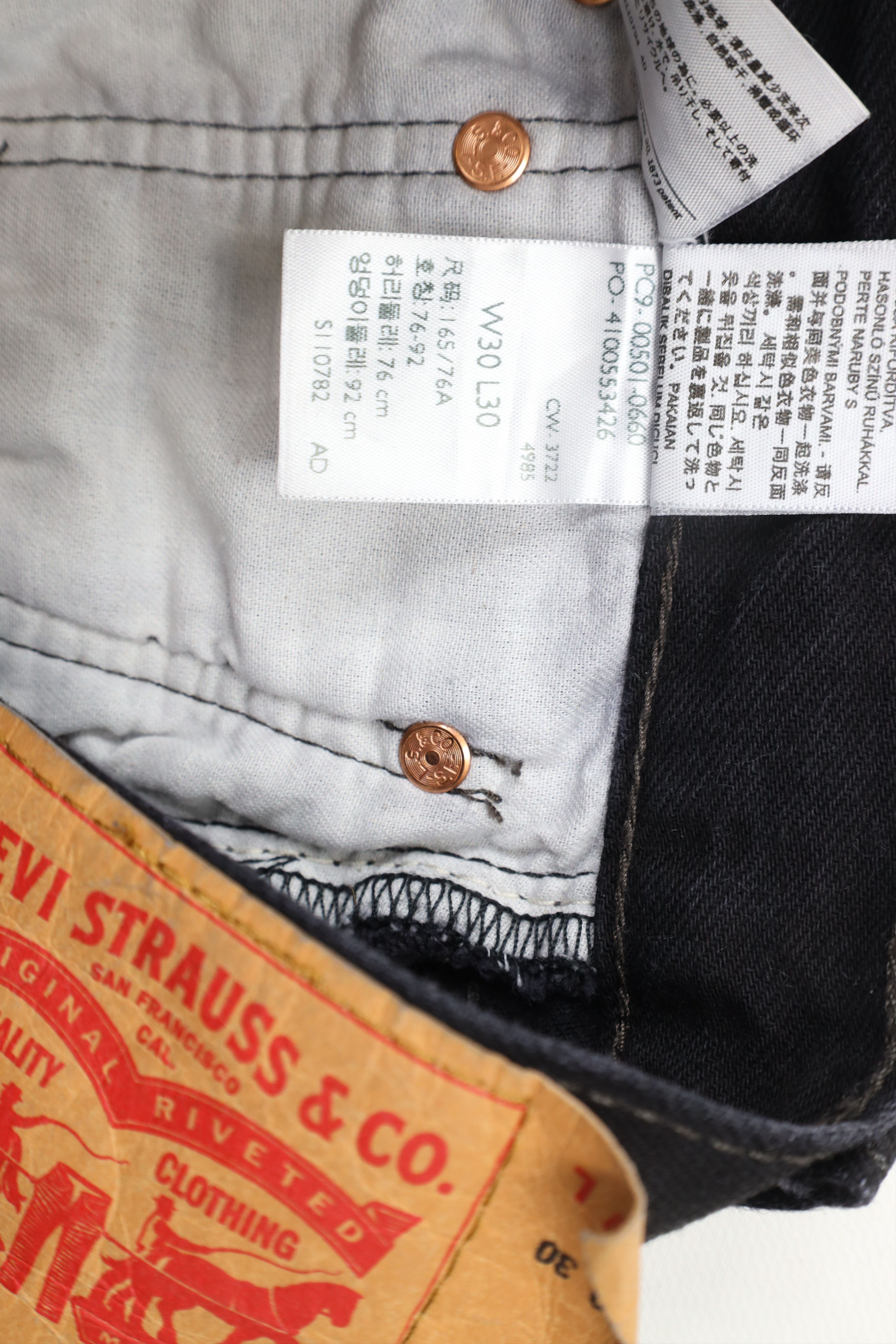 Levi's Y2K Levis 501xx Button Fly Original Fit Denim Jeans Black Size US 30 / EU 46 - 7 Thumbnail