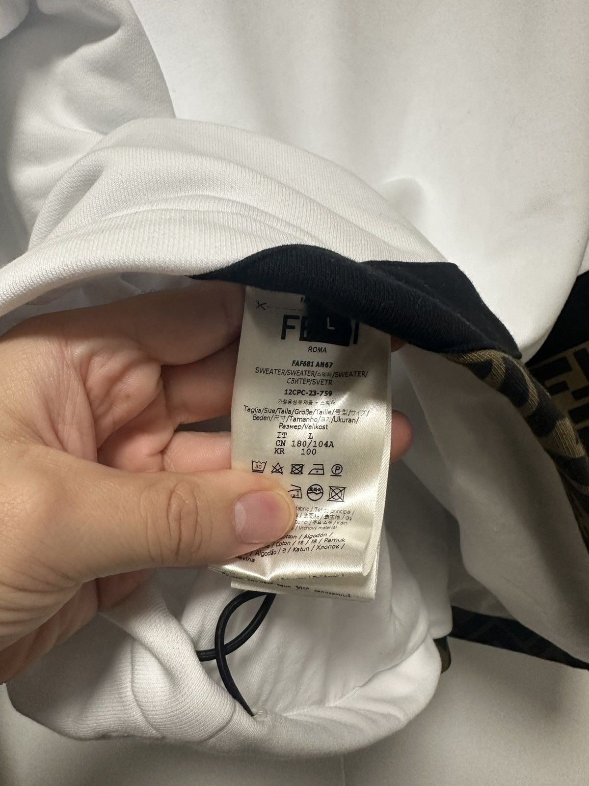 Fendi Fendi White FF Hoodie Size US L / EU 52-54 / 3 - 12 Thumbnail