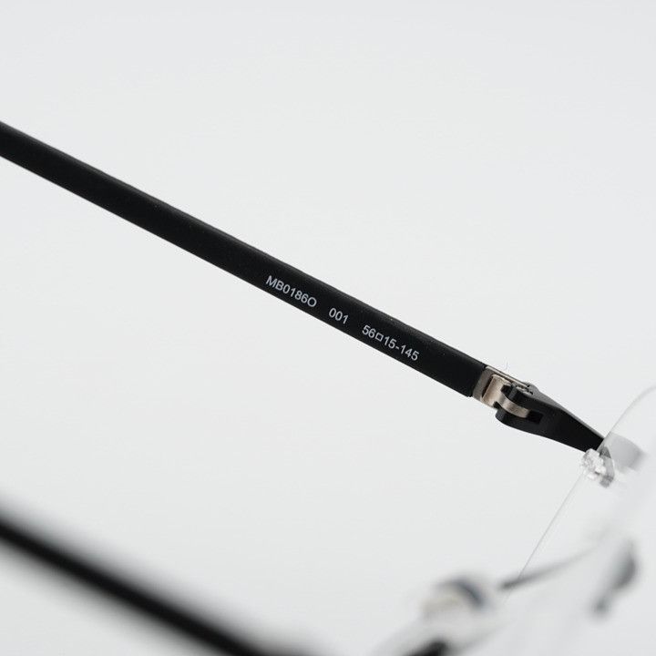Montblanc Montblanc MB0186O 001 Eyeglasses Black 56mm Round Frame Size ONE SIZE - 6 Thumbnail