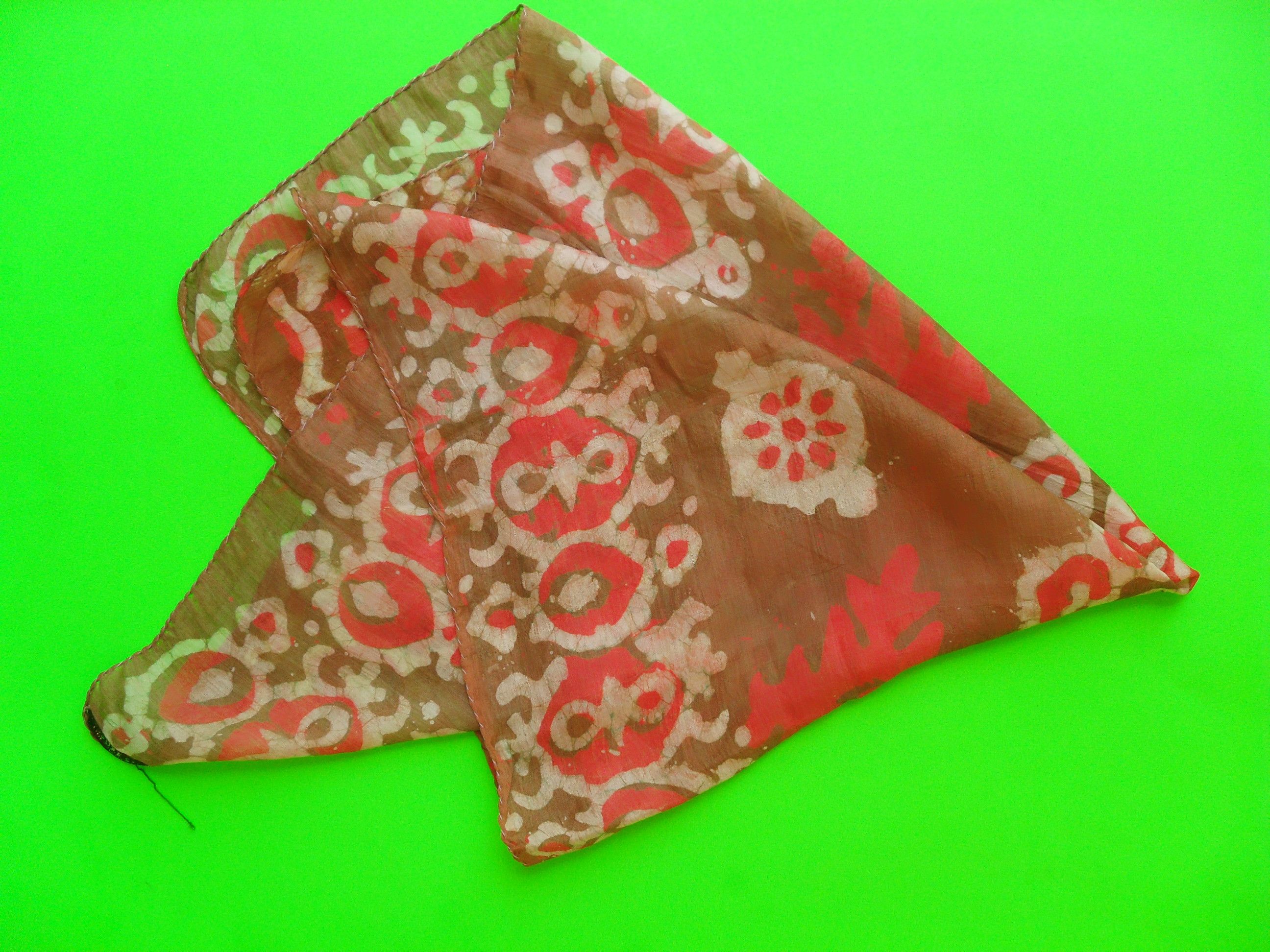 Other 100% Silk travel square scarf, very soft and fine, handmade. Size ONE SIZE - 4 Thumbnail