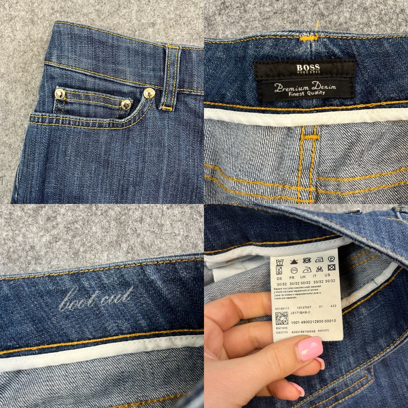 Hugo Boss HUGO BOSS Jeans Bootcut Womens 30 32 Blue Rinse Logo Stretch Easy Care Pockets Low Rise Denim Size 32" / US 10 / IT 46 - 8 Thumbnail