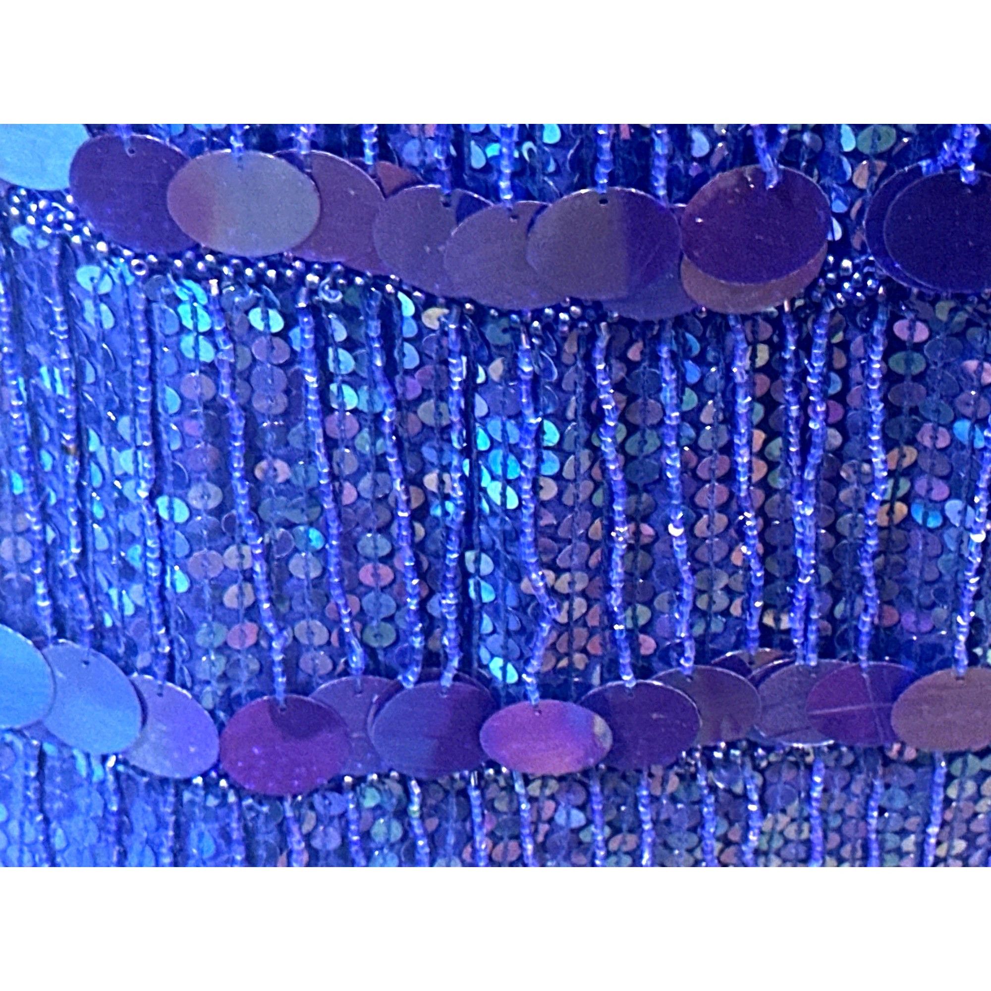 Other Scala Silk Sequin Medium Fringe Flapper Dress Blue Beaded Ga Size M / US 6-8 / IT 42-44 - 9 Thumbnail