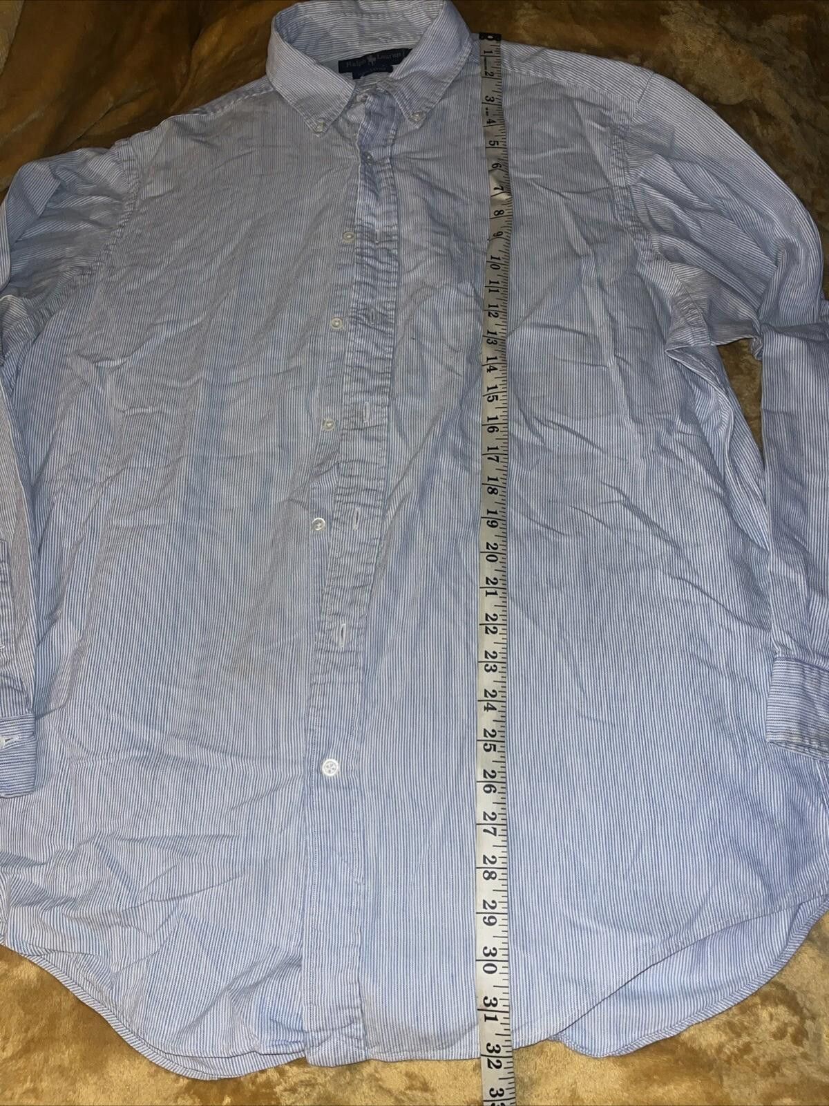 Polo Ralph Lauren Polo Ralph Lauren Button Long Sleeve Blue Pinstripe Pony XL Size US XL / EU 56 / 4 - 3 Thumbnail