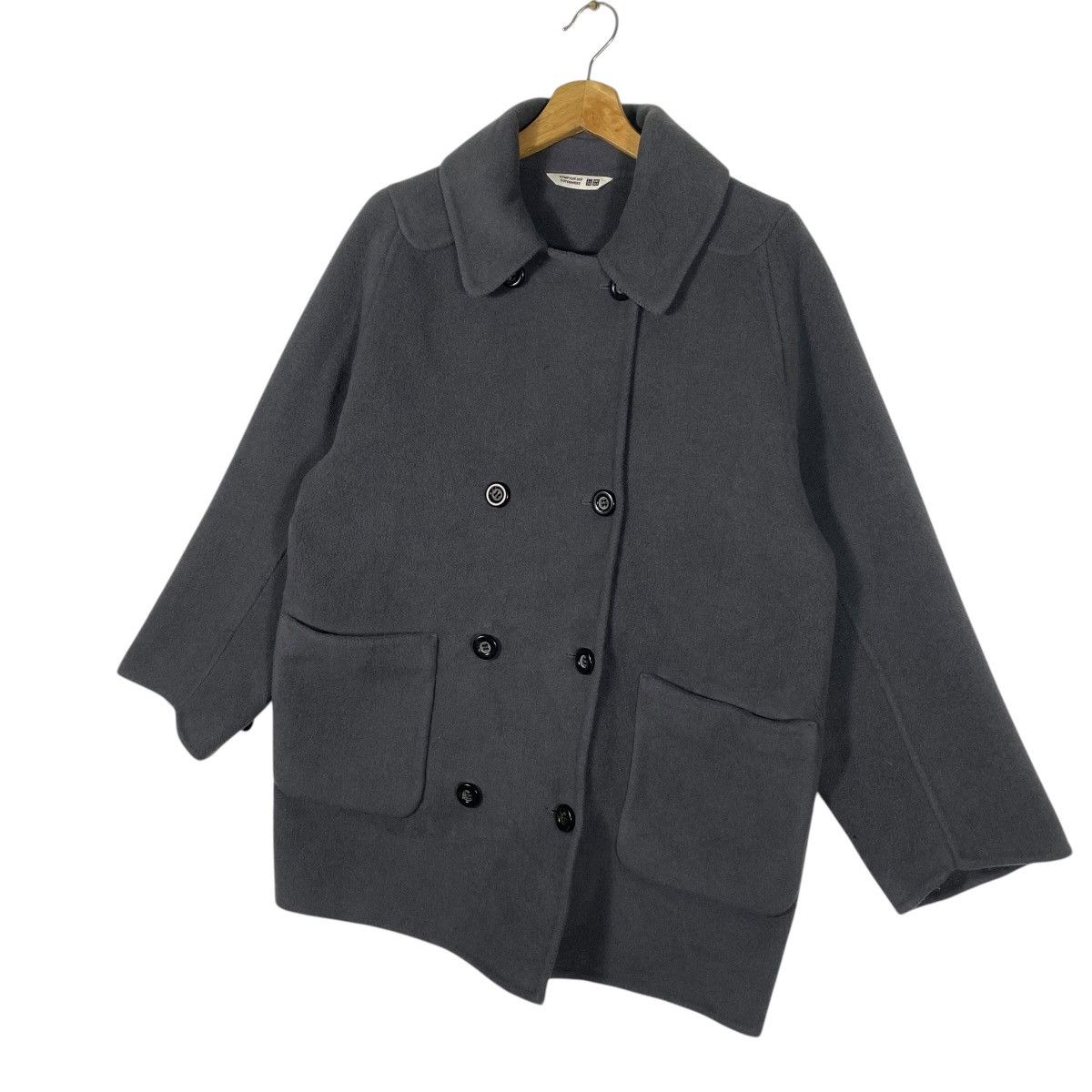 Uniqlo Comptoir Des Cotonniers Wool Blend Half Coat M Dark Grey Size US M / EU 48-50 / 2 - 2 Thumbnail