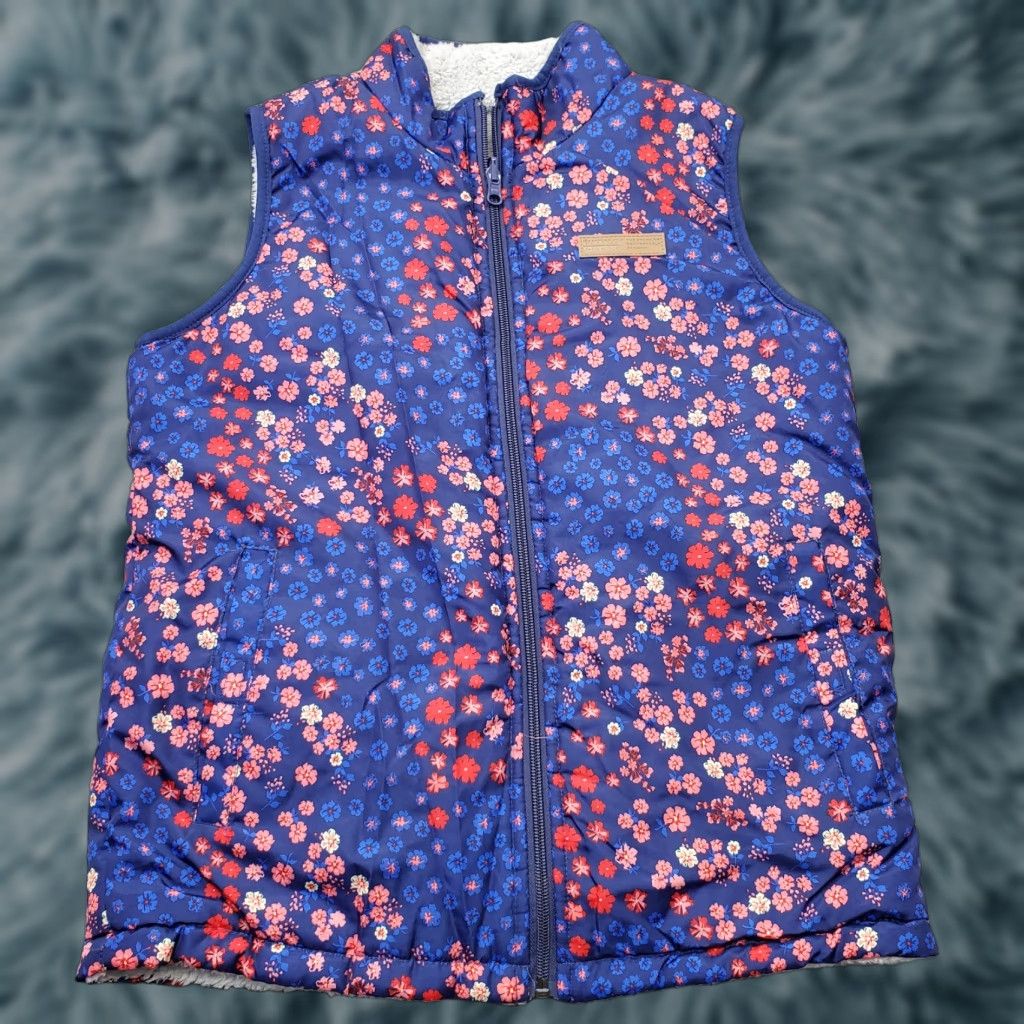 Buffalo David Bitton Buffalo David Bitton Reversible Vest Womens L Multicolor Floral Sherpa Lined Zip Up Vest Size L / US 10 / IT 46 - 1 Thumbnail
