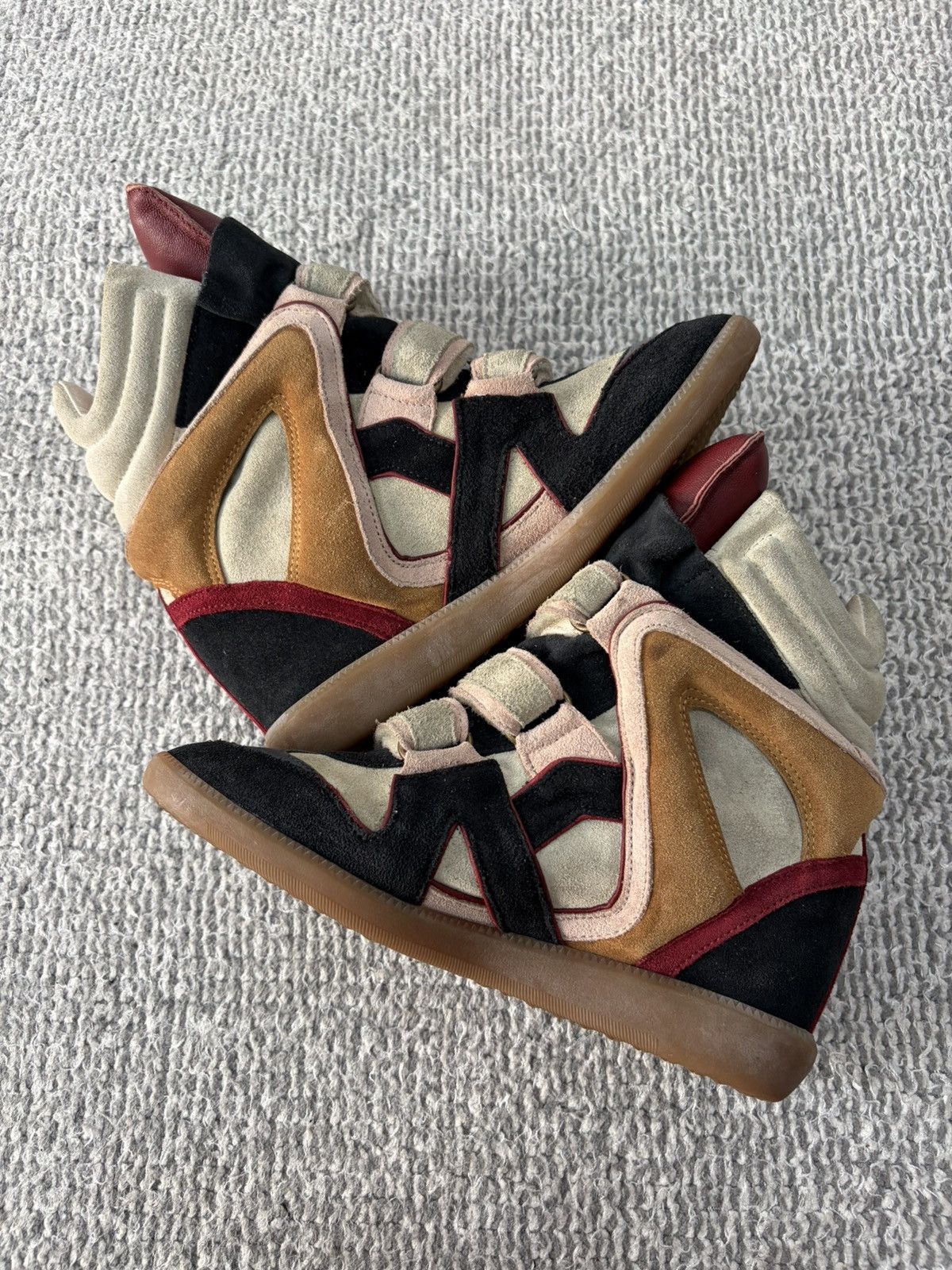 Isabel Marant Isabel Marant Multicolor Suede And Leather Wedge Sneakers Size US 7 / IT 37 - 6 Thumbnail