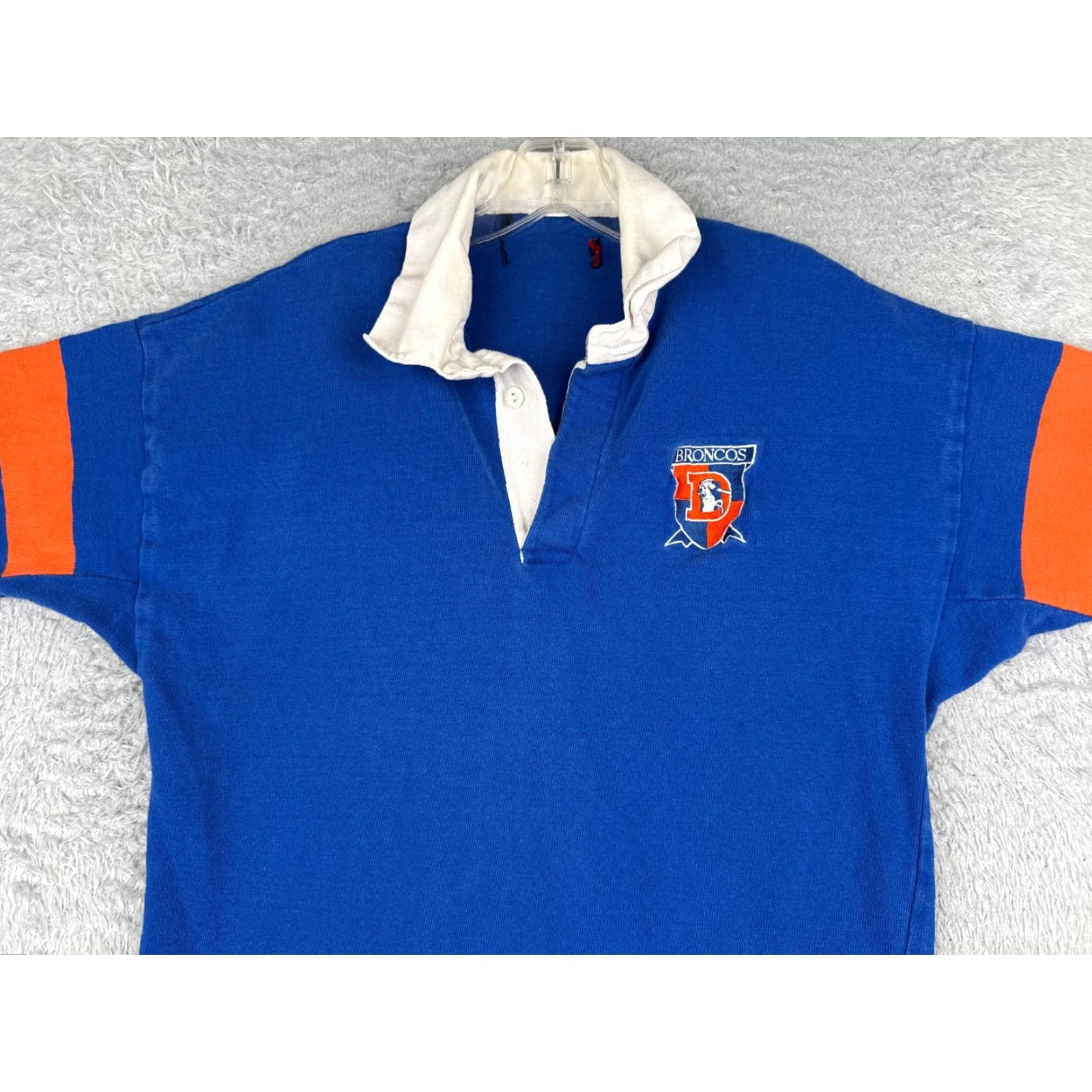 Vintage VINTAGE Rugged Wear Broncos Polo Shirt Mens Small Blue NFL Cotton Long Sleeve Rugby Football Shirt - 90s Classic Preppy Mens Polo Size US S / EU 44-46 / 1 - 4 Thumbnail