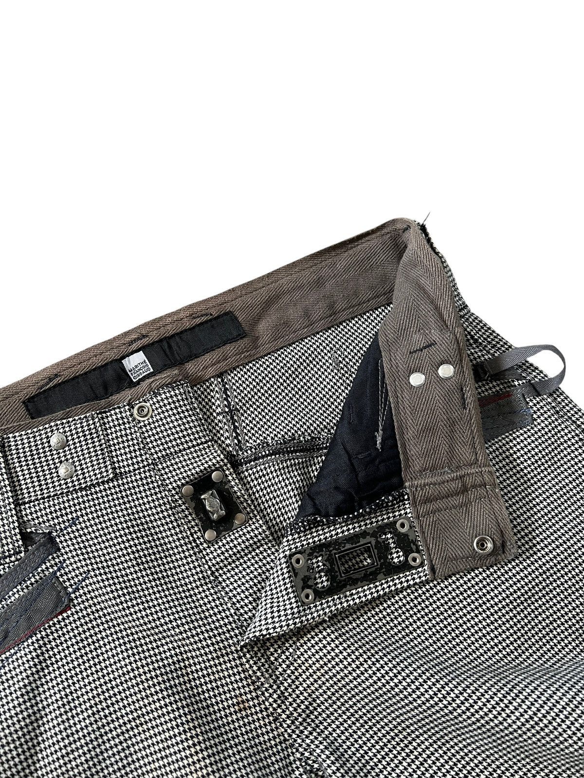 Designer × Marithe + Francois Girbaud × Vintage 1990s MFG Houndstooth Pattern Cyberpunk Slim Pants Size US 32 / EU 48 - 15 Thumbnail