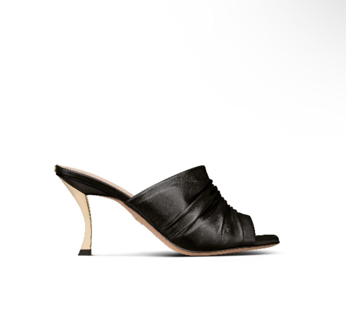 Dior Christian Dior D-Fame Heeled Sandal Black Pleated Lambskin Size US 10 / IT 40 - 1 Thumbnail
